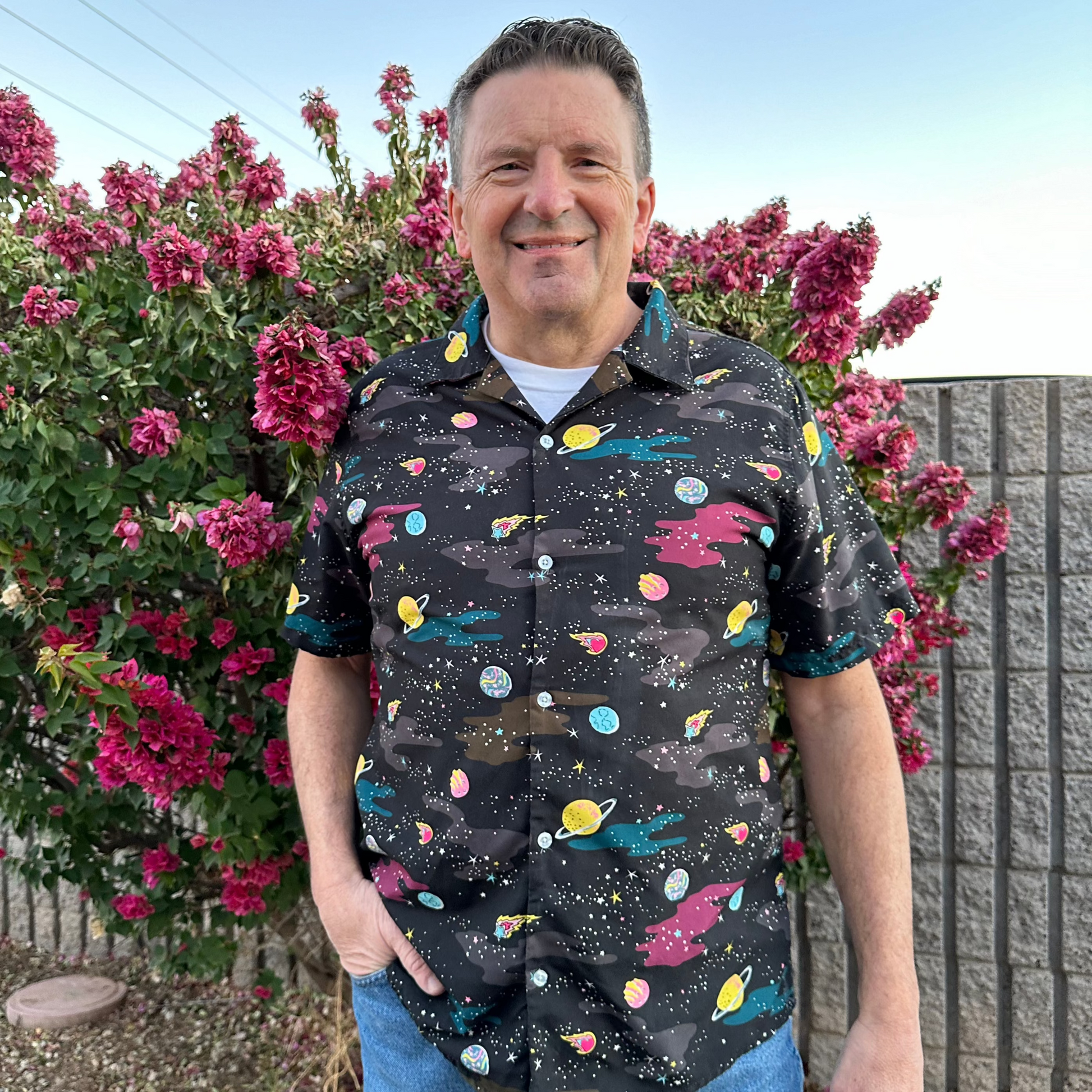 A Starry Galaxy Outer Space Button Up Shirt