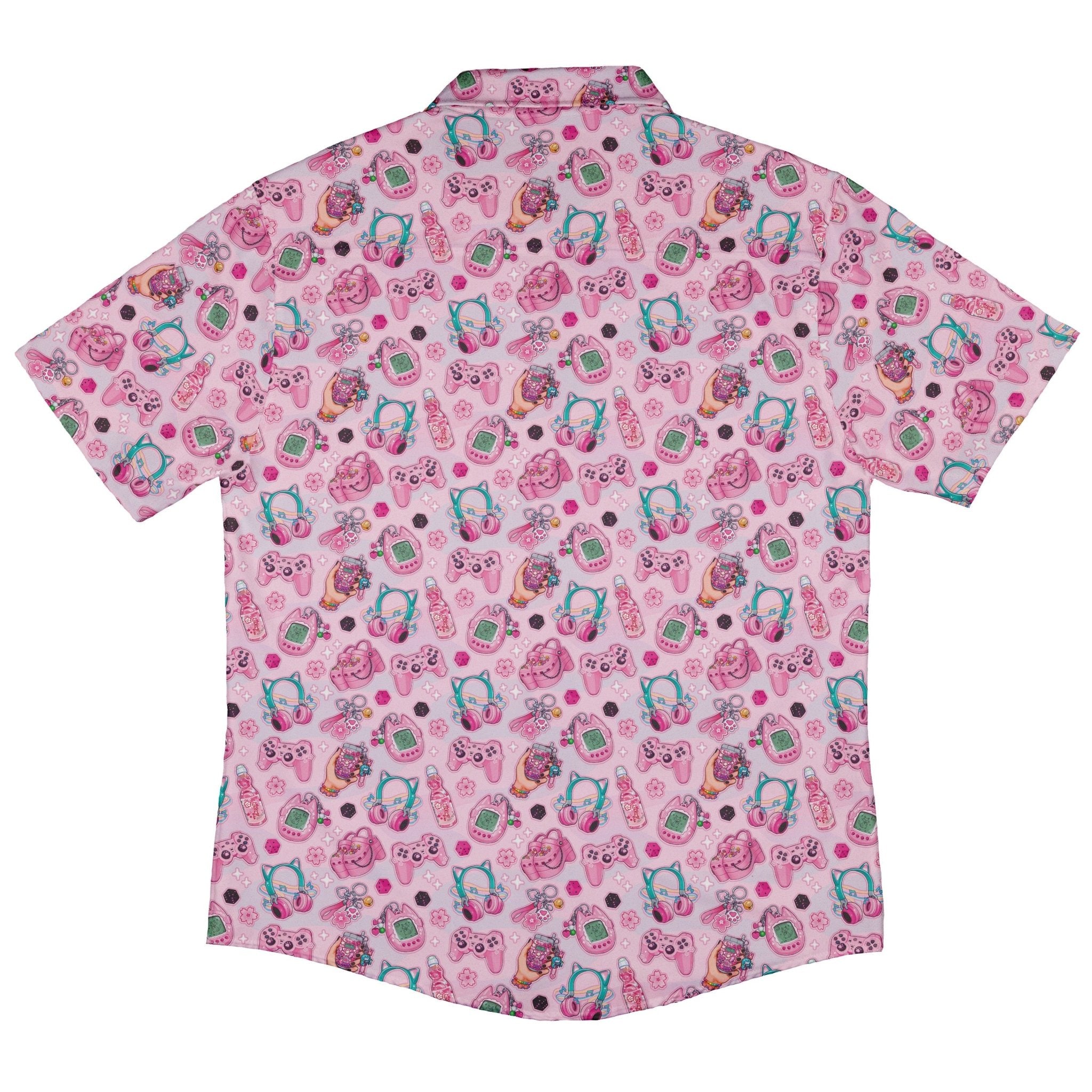 Anime Gamer Items Pink Button Up Shirt - adult sizing - Anime - Ivy Dolamore