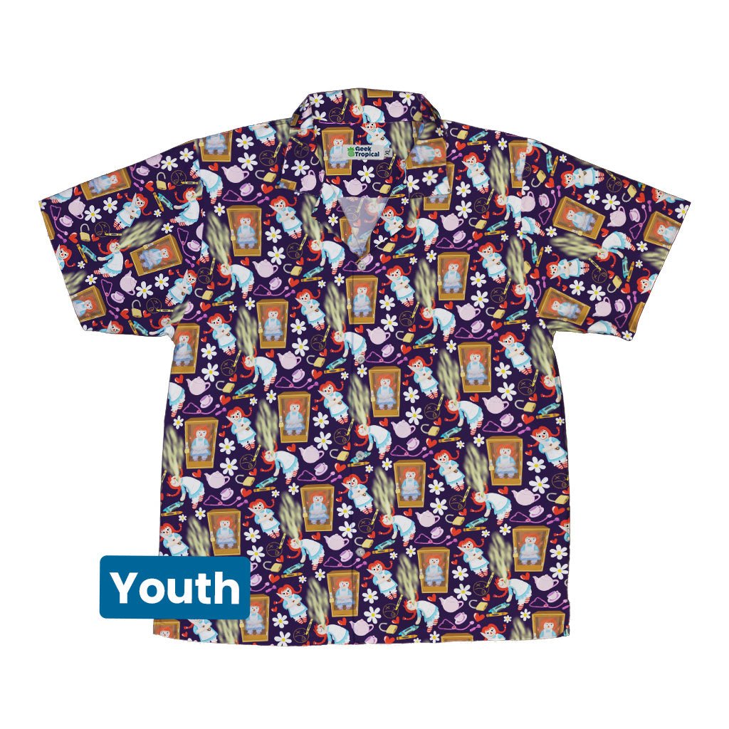Annabelle Doll Youth Hawaiian Shirt Geek Nerd 0925 Botany Print Design by Julie Kitzes