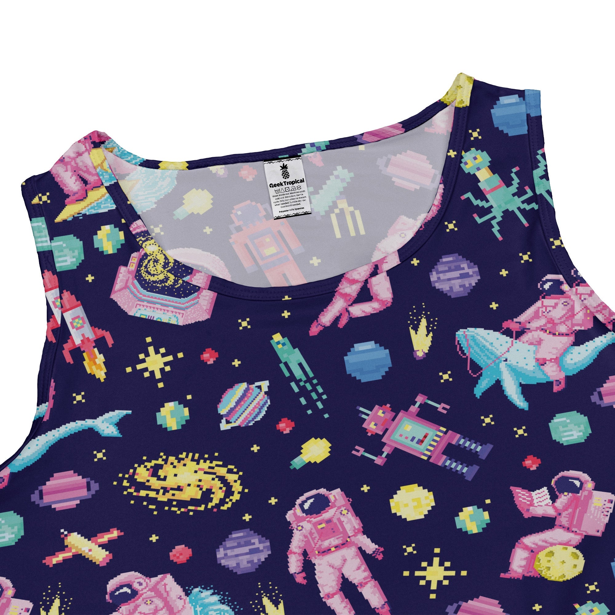 Astronaut Pixels Outer Space Purple Blue Dress Geek Nerd Animal Patterns lx - C Maximalist Patterns