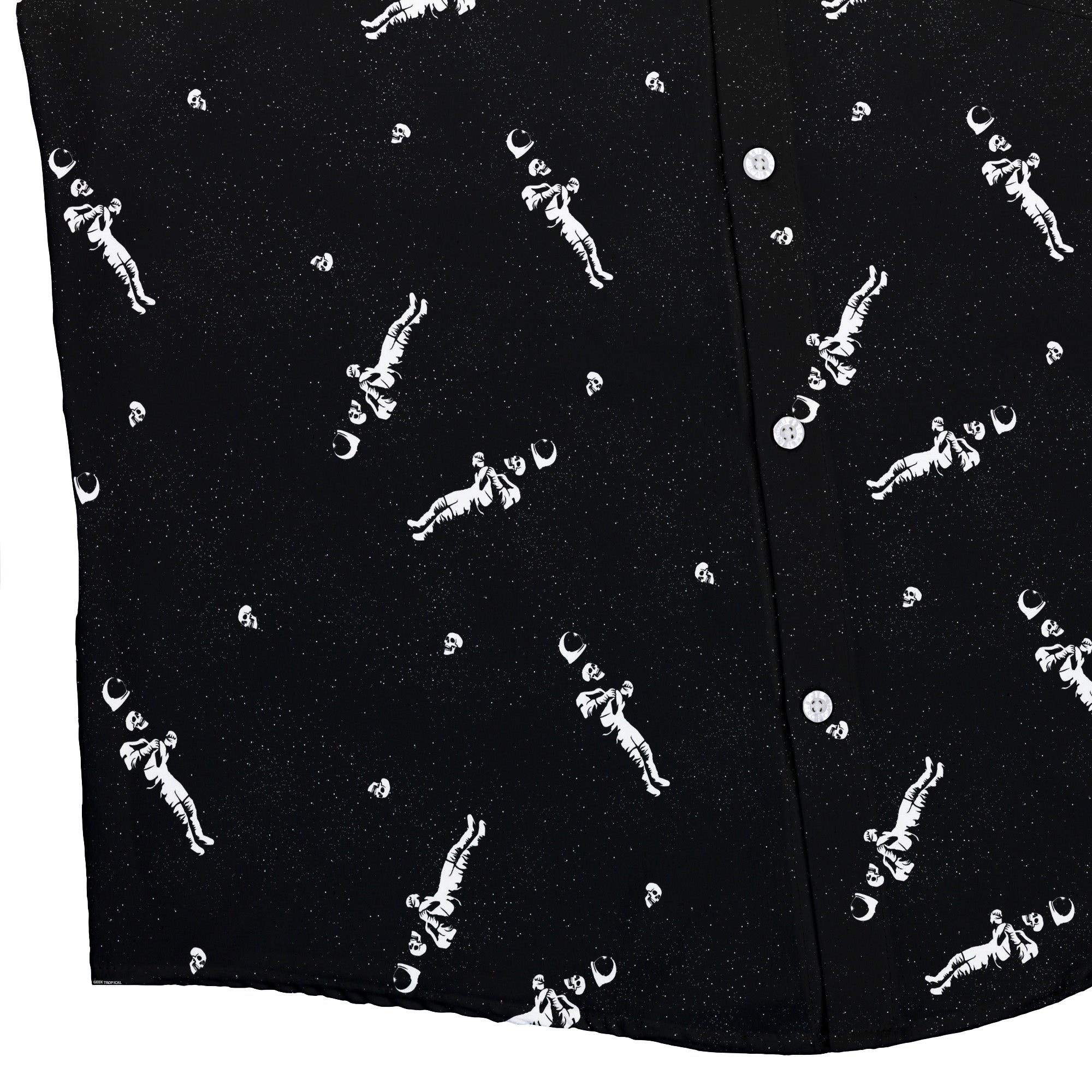 Astronaut Skeleton Button Up Shirt Geek Nerd 0925 adult sizing All Adult Button Up Shirts