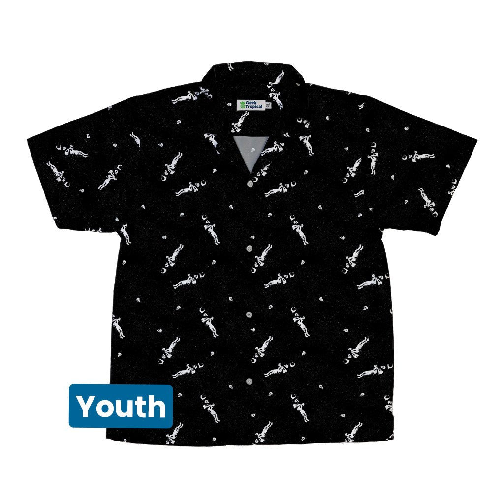 Astronaut Skeleton Youth Hawaiian Shirt Geek Nerd 0925 Botany Print Design by Tobe Fonseca