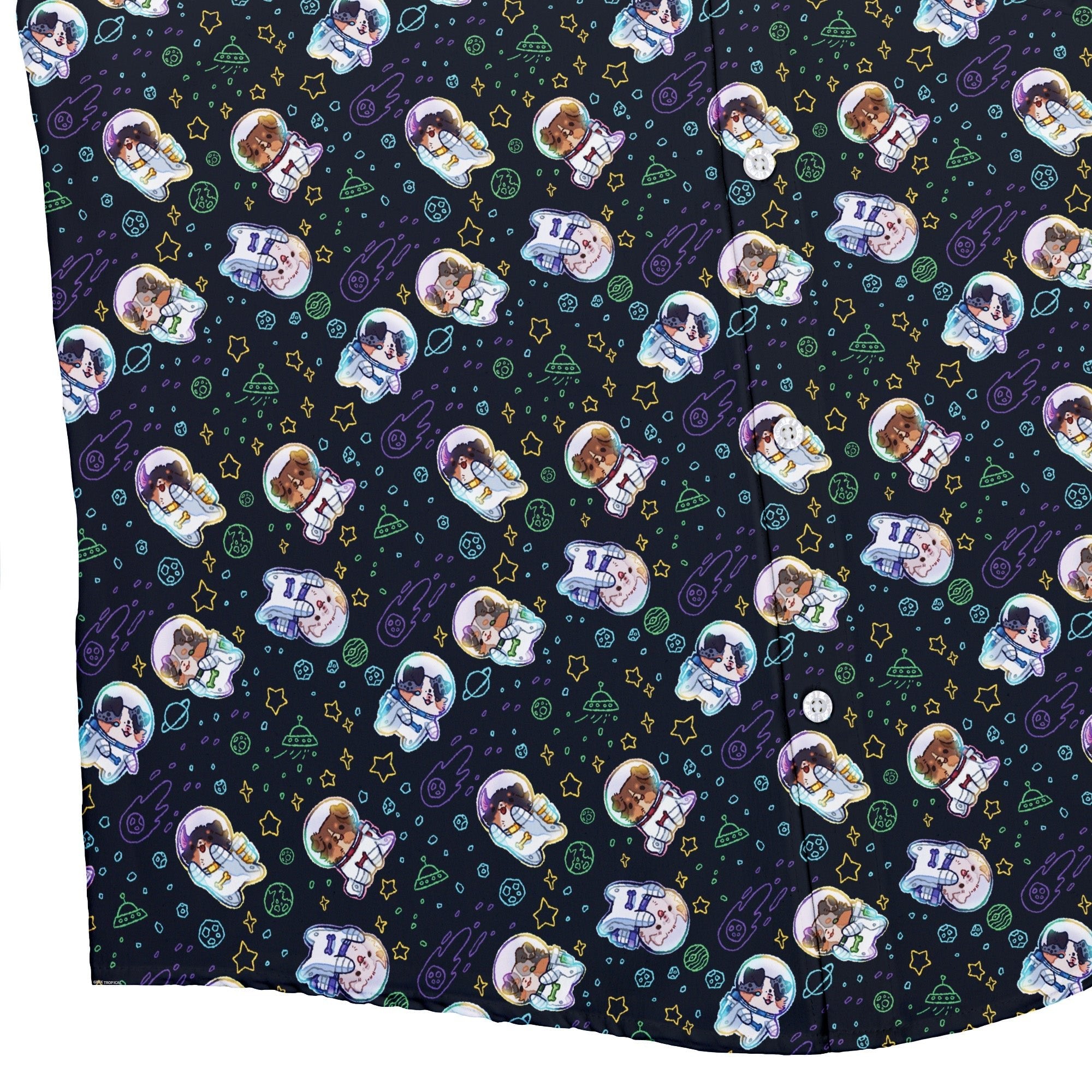 Aussie - Nauts Button Up Shirt Geek Nerd adult sizing Design by Ardi Tong outer space & astronaut print