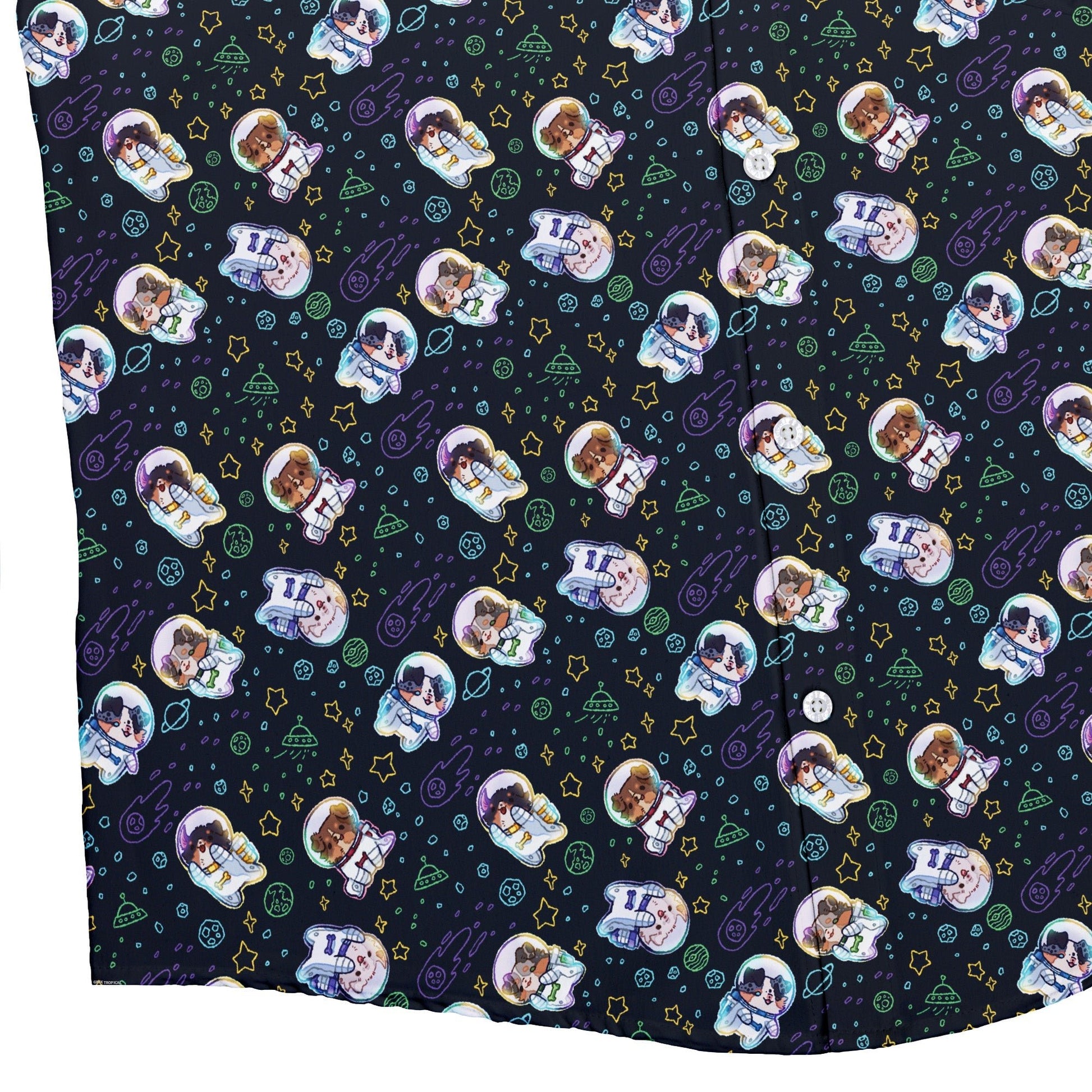 Aussie - Nauts Button Up Shirt Geek Nerd adult sizing Design by Ardi Tong outer space & astronaut print