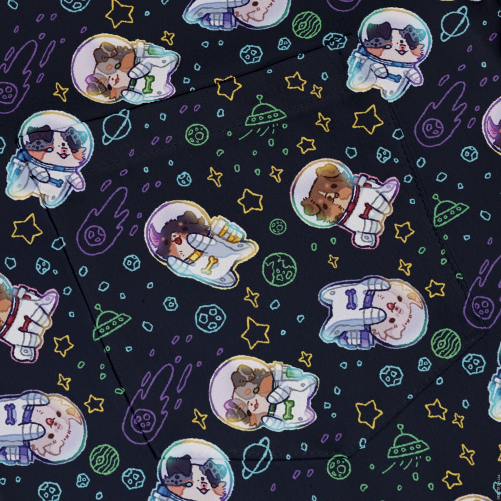Aussie - Nauts Button Up Shirt Geek Nerd adult sizing Design by Ardi Tong outer space & astronaut print
