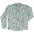 Aviation Adventure Long Sleeve Button Up Shirt Geek Nerd adult sizing aviation print Design by Zirkus Design