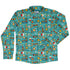 Aviation Adventure instrument Long Sleeve Button Up Shirt Geek Nerd adult sizing aviation print Design by Zirkus Design