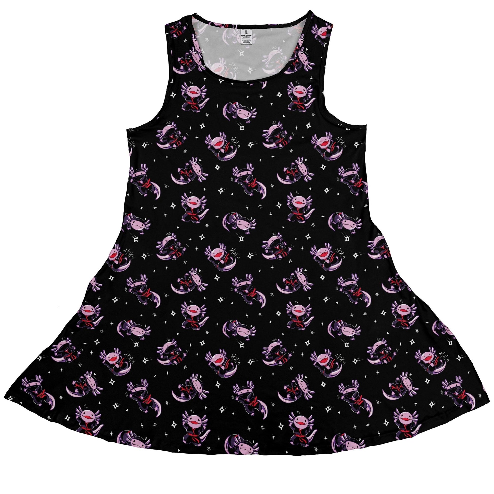 Axolotl Ninjas Dress Geek Nerd 0925 Animal Patterns Anime