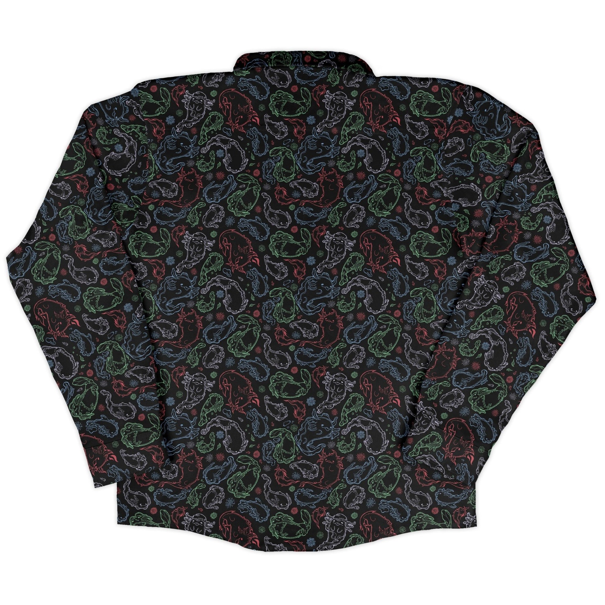 Axolotl avatar state Long Sleeve Button Up Shirt Geek Nerd adult sizing anime Design by Ardi Tong