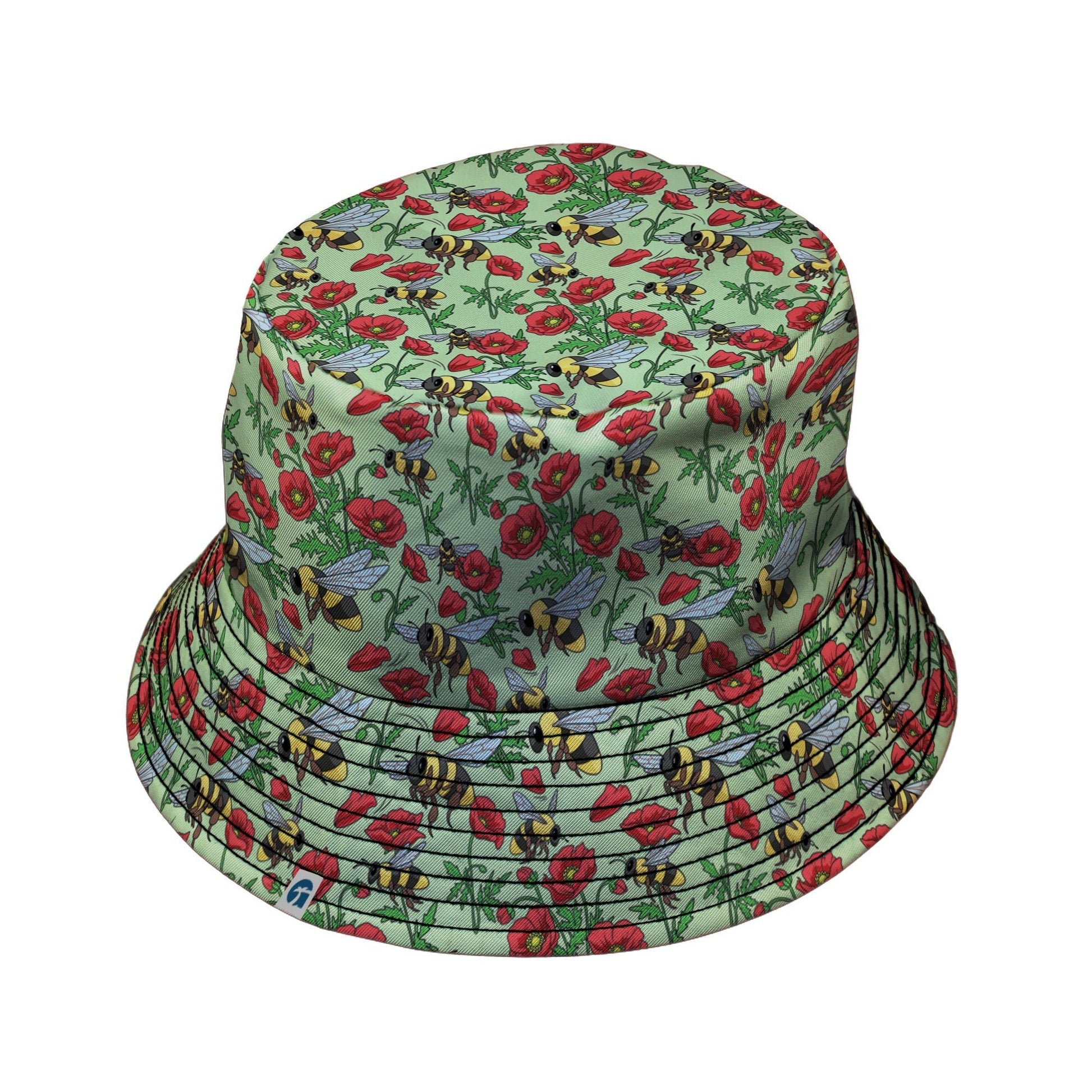 Bee - autiful Garden Bucket Hat Geek Nerd botany print Design by Julie Kitzes lx - B