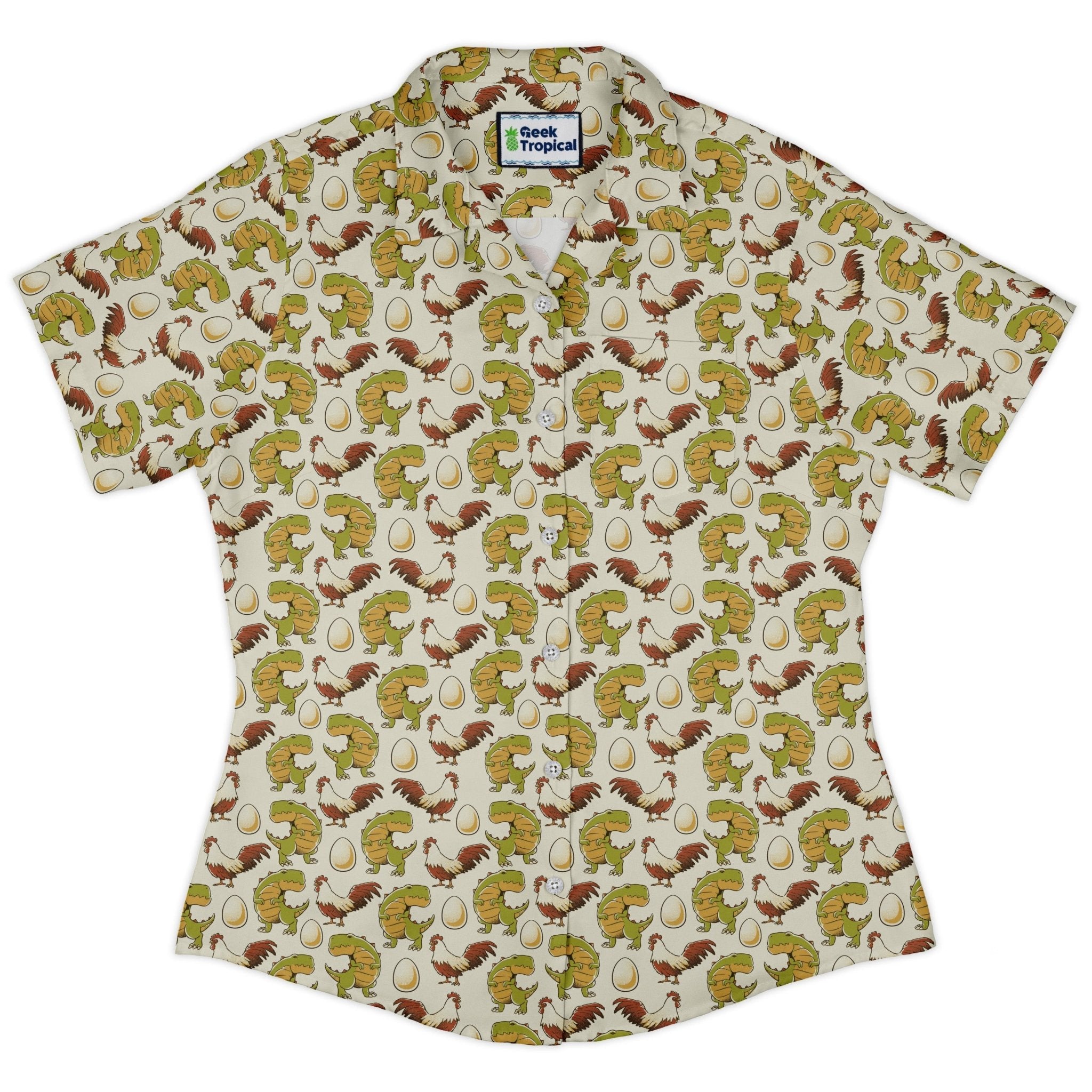 Before the Chicken Curvy Button Up Shirt Geek Nerd 0925 All Adult Button Up Shirts Animal Patterns