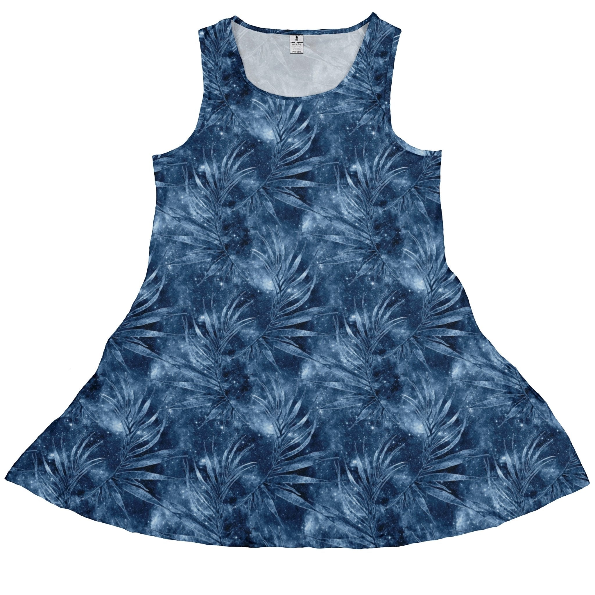 Blue Grey Hawaiian Space Dress Geek Nerd lx - C outer space & astronaut print Tropical Hawaiian Patterns