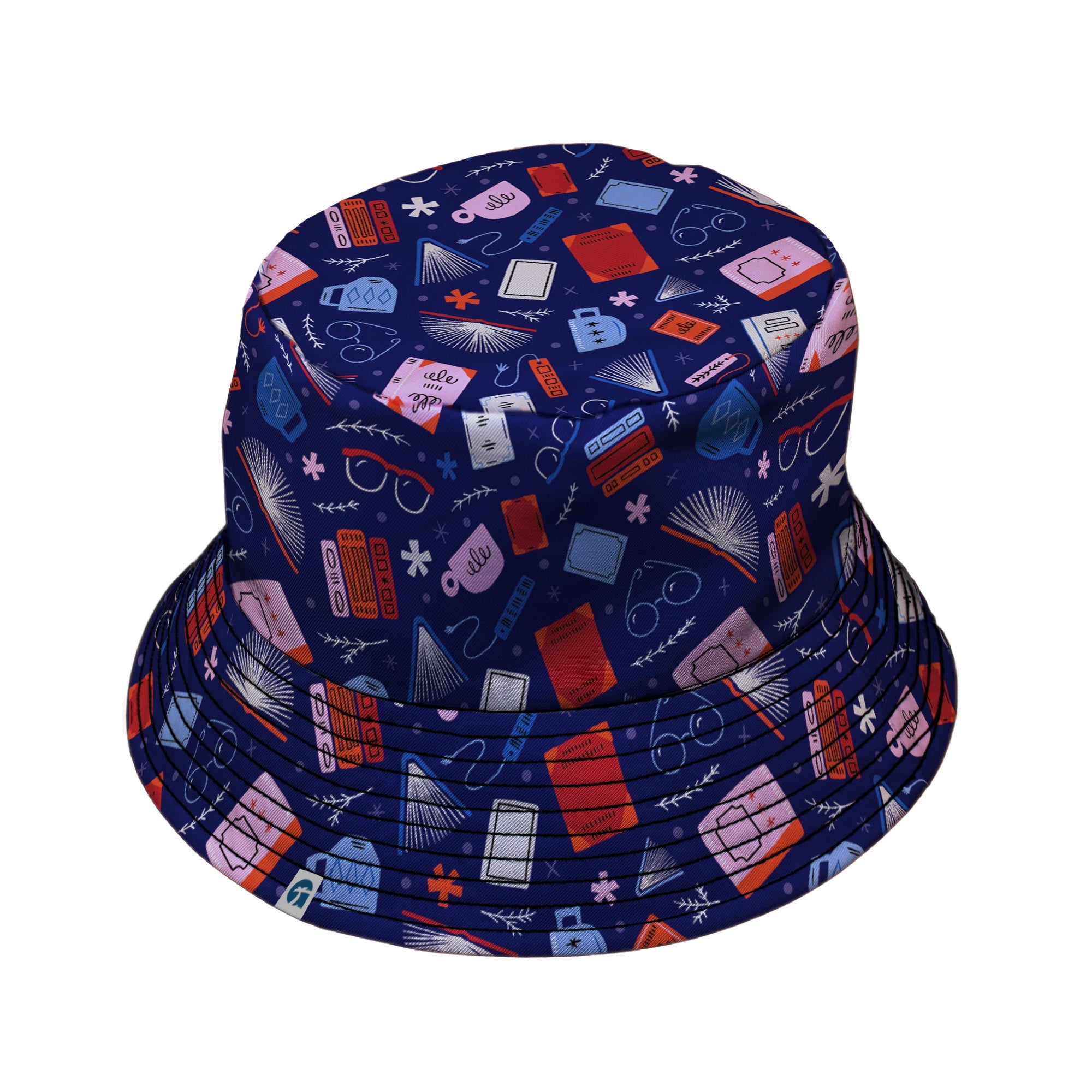 Book Nerd Bucket Hat Geek Nerd book prints Design by Zirkus Design lx - B