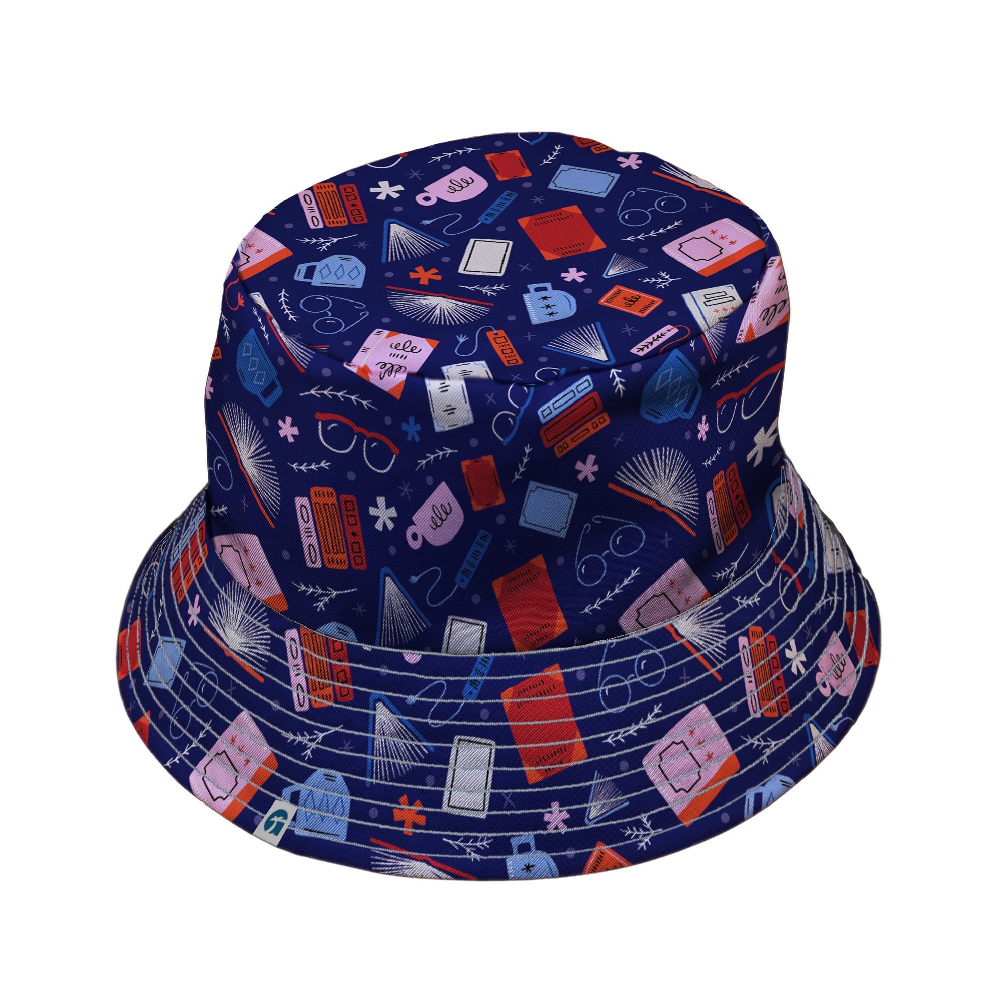 Book Nerd Bucket Hat Geek Nerd book prints Design by Zirkus Design lx - B