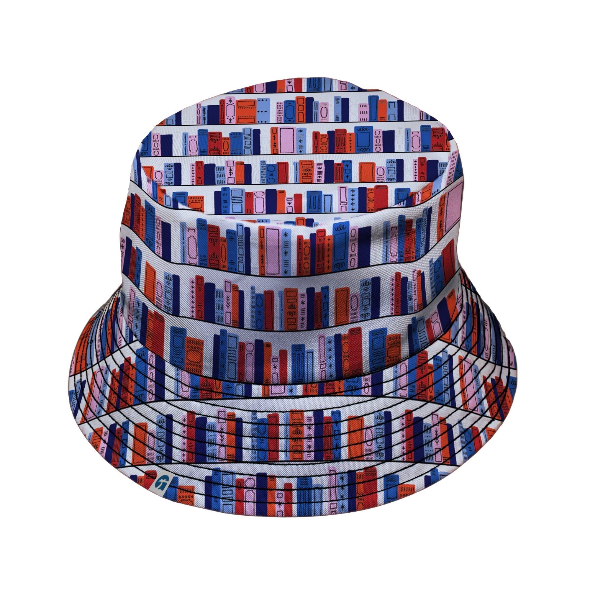 Book Shelf Bucket Hat Geek Nerd book prints Design by Zirkus Design lx - B