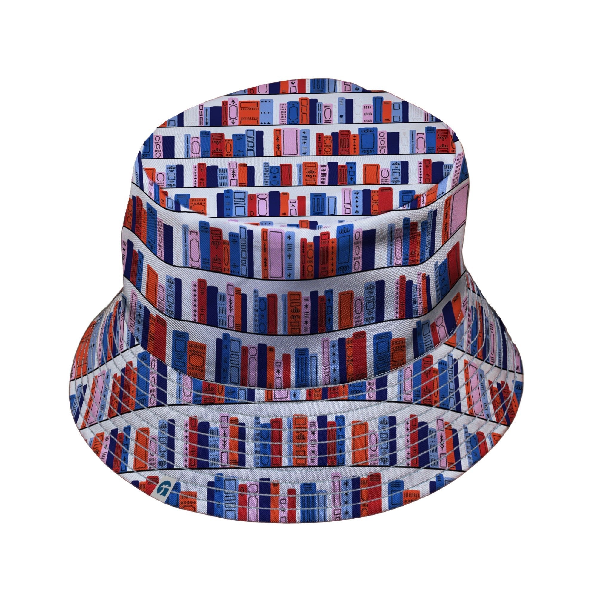 Book Shelf Bucket Hat Geek Nerd book prints Design by Zirkus Design lx - B