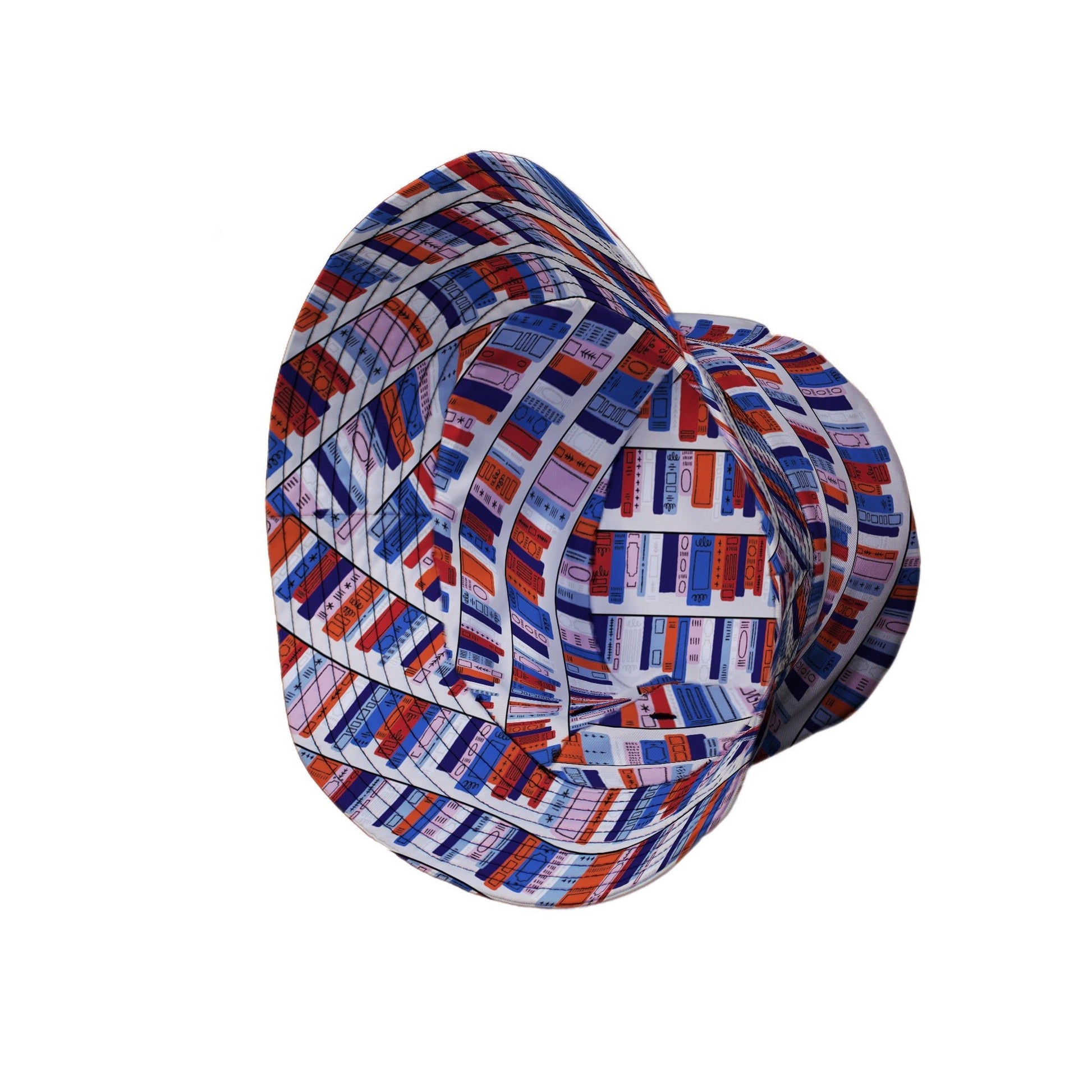 Book Shelf Bucket Hat Geek Nerd book prints Design by Zirkus Design lx - B