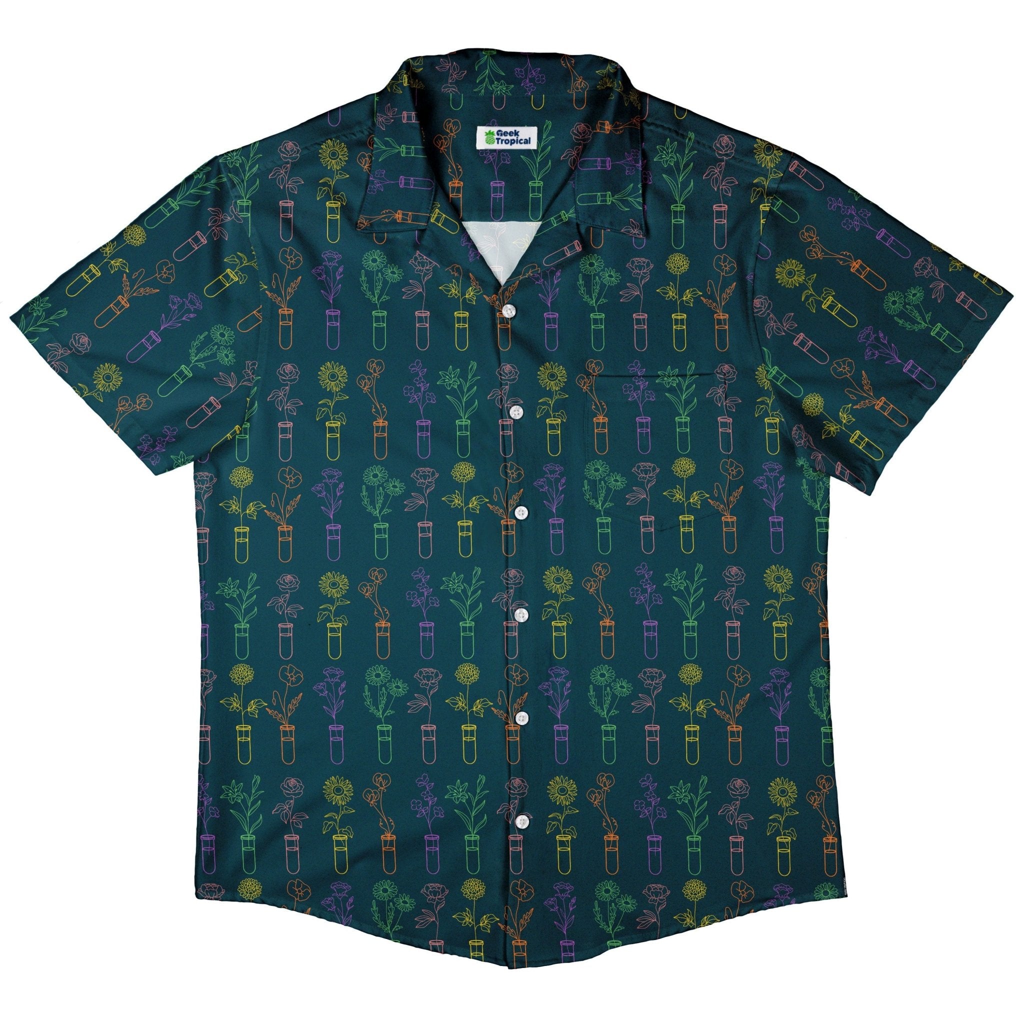Botany Lovers Button Up Shirt - adult sizing - Botany Print - Simple Patterns