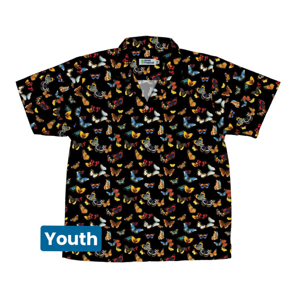 Butterfly Spring Youth Hawaiian Shirt Geek Nerd 0925 Animal Patterns Botany Print