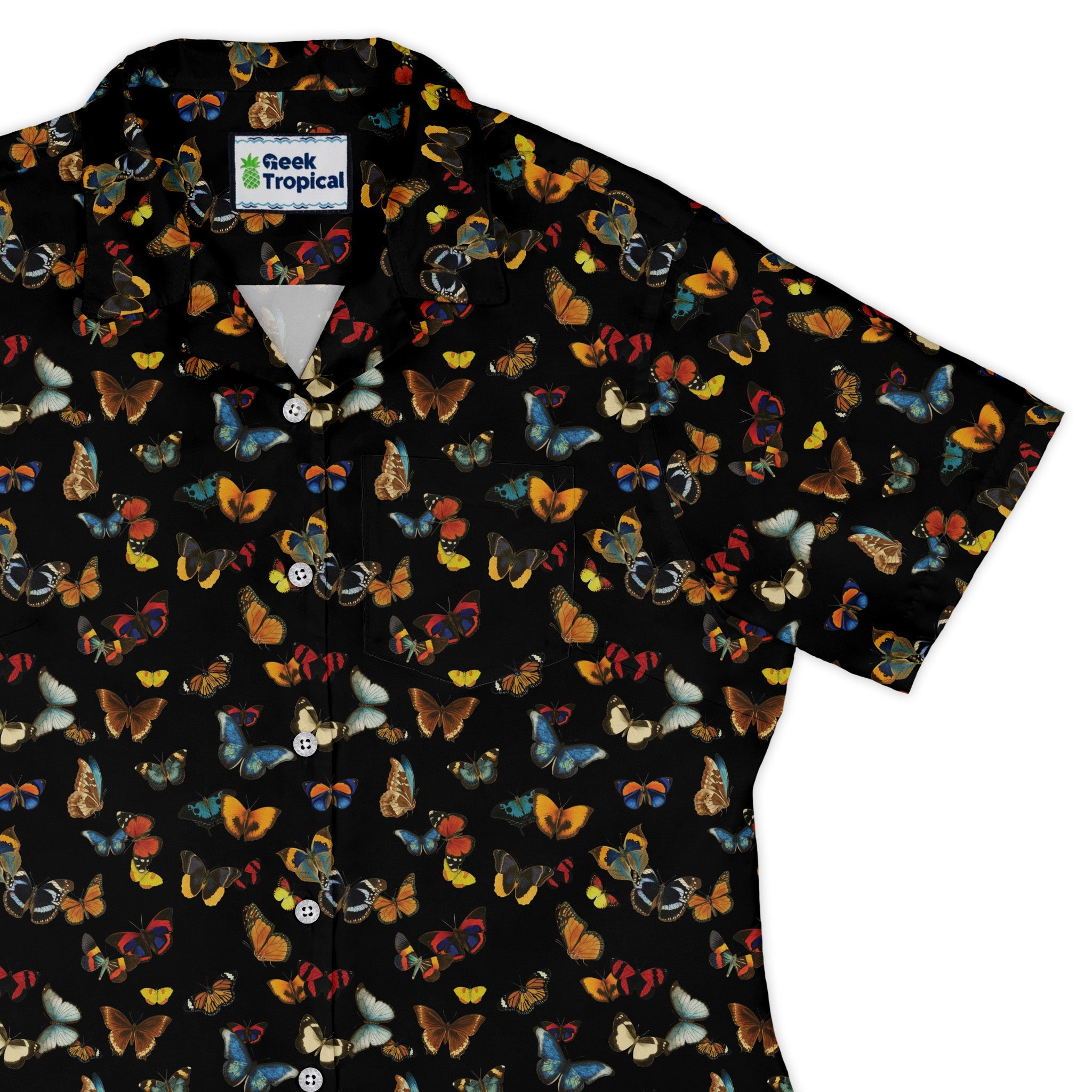 Butterfly Spring Curvy Button Up Shirt Geek Nerd 0925 All Adult Button Up Shirts Animal Patterns