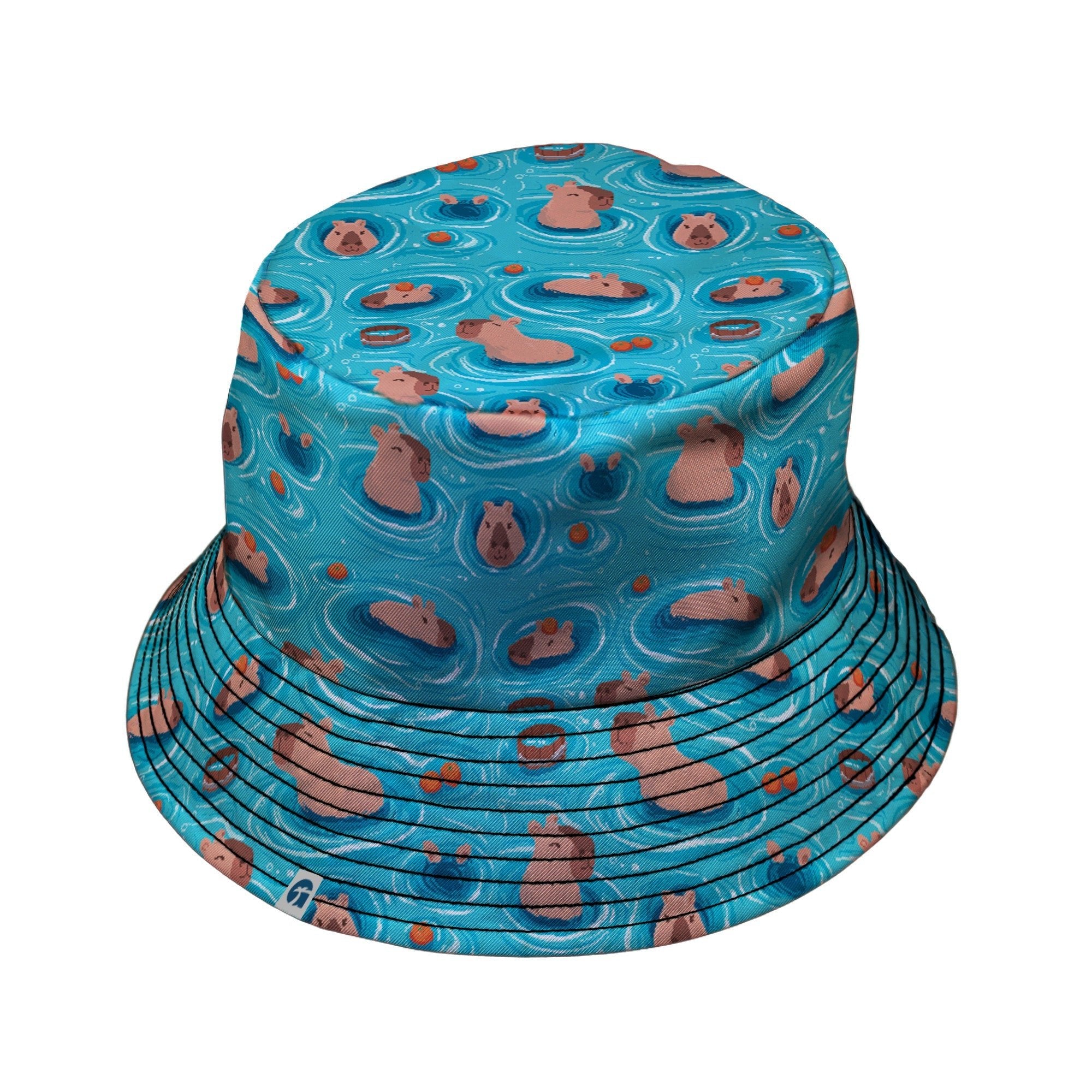 Capybara Springs Bucket Hat Geek Nerd 0925 Animal Patterns Design by Claire Murphy