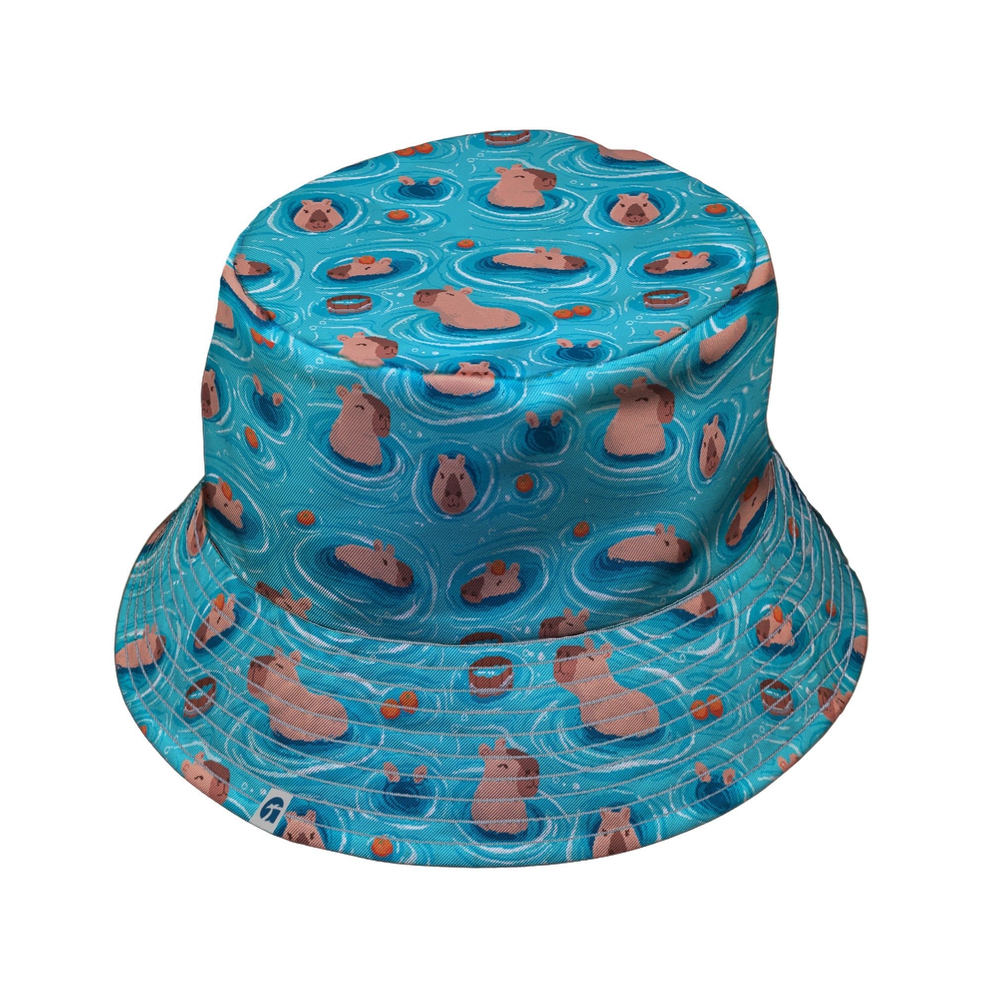 Capybara Springs Bucket Hat Geek Nerd 0925 Animal Patterns Design by Claire Murphy