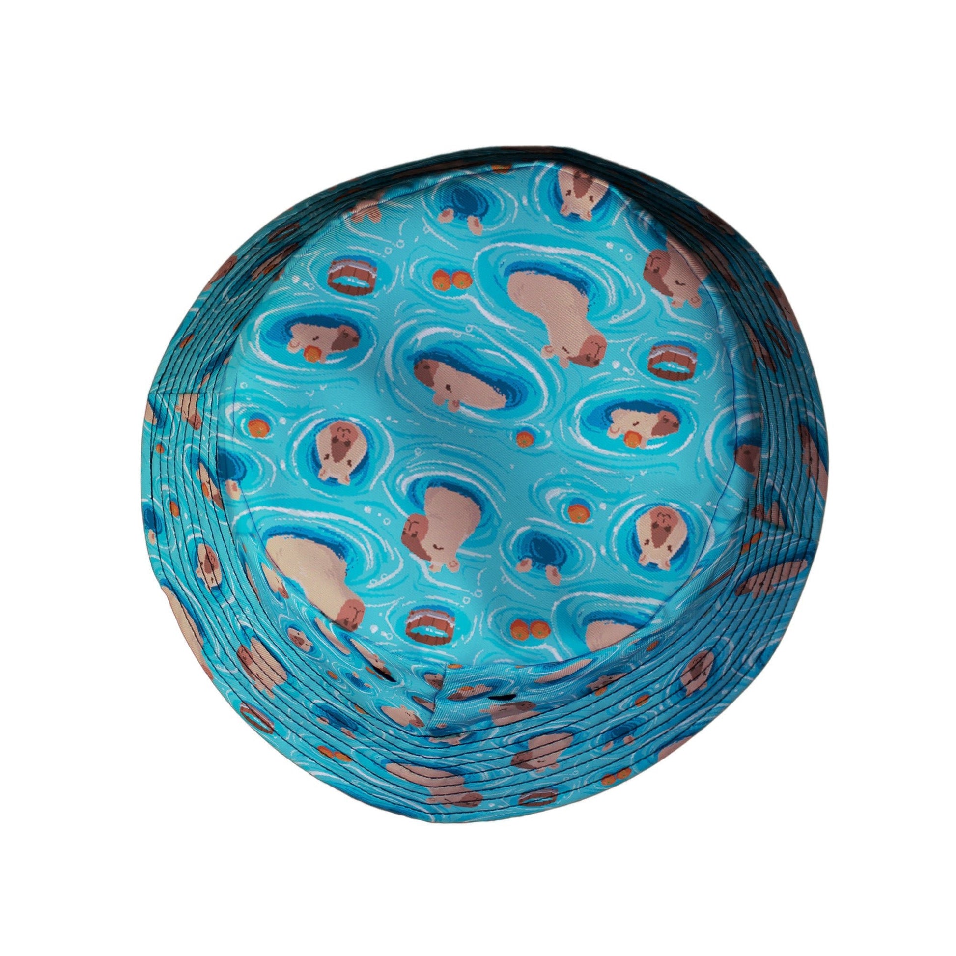 Capybara Springs Bucket Hat Geek Nerd 0925 Animal Patterns Design by Claire Murphy