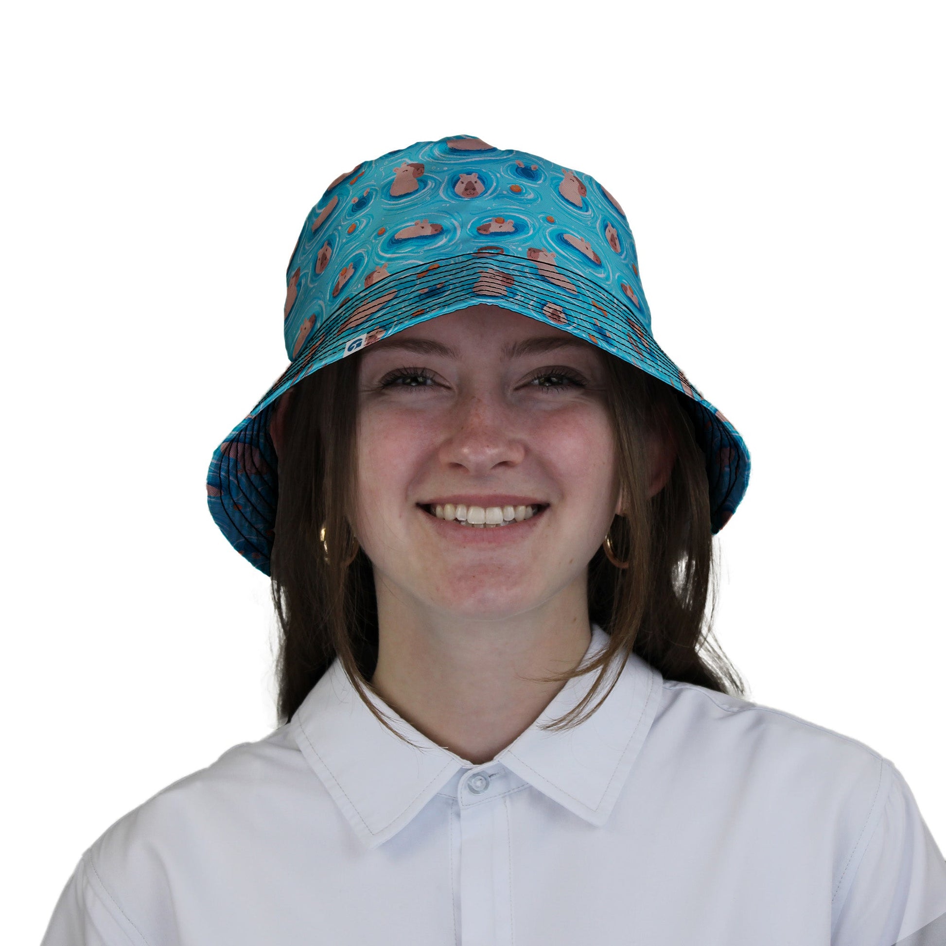 Capybara Springs Bucket Hat Geek Nerd 0925 Animal Patterns Design by Claire Murphy