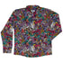 Cartoon Music Doodles Long Sleeve Button Up Shirt Geek Nerd adult sizing FLOW DESC WRITING Maximalist Patterns