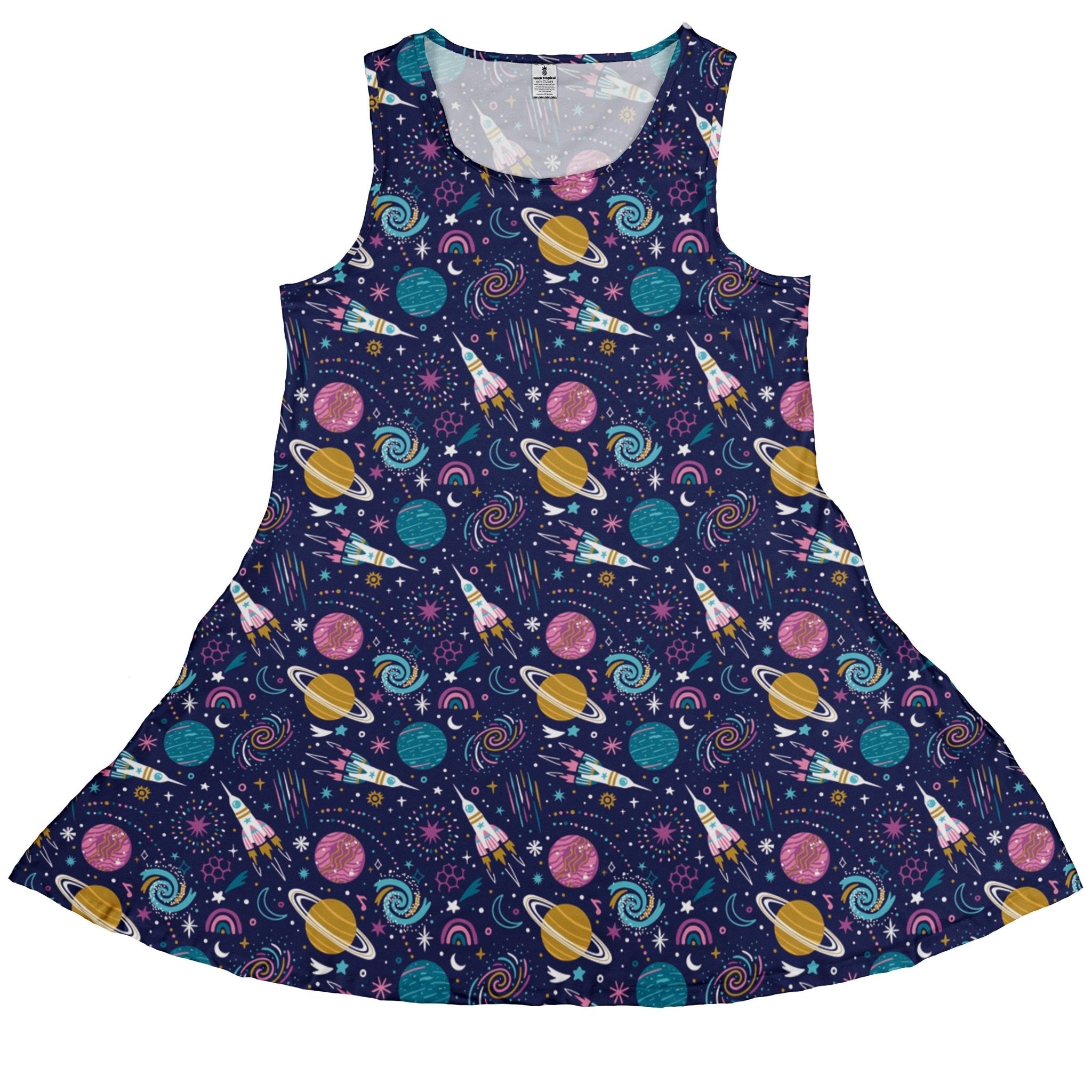 Cosmic Cute Outer Space Dress Geek Nerd lx - C Maximalist Patterns outer space & astronaut print