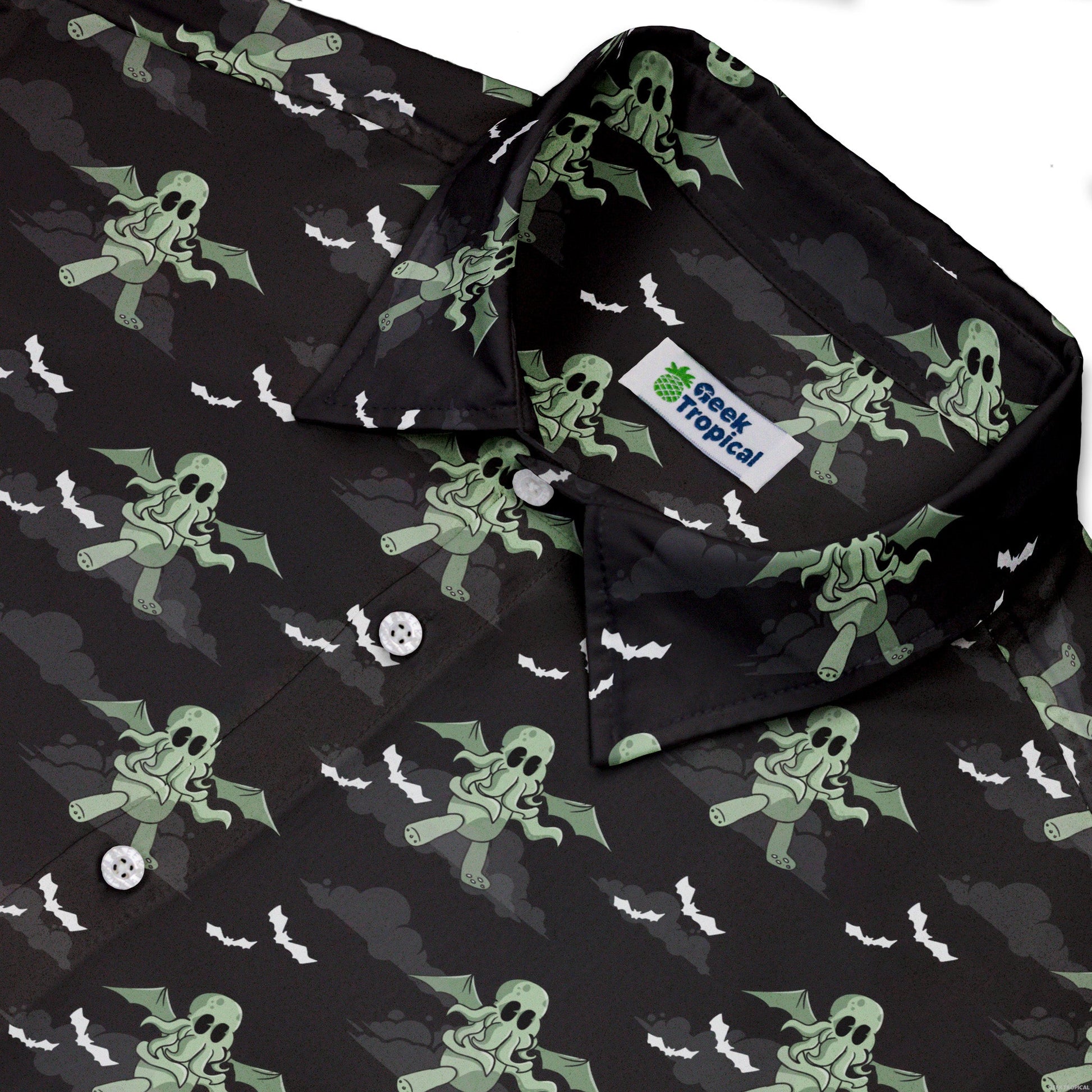 Cthlhu fog Button Up Shirt Geek Nerd adult sizing Fantasy Prints halloween