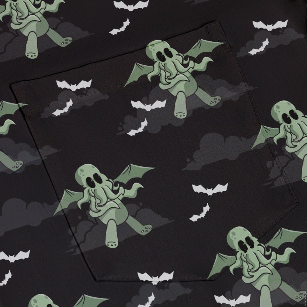 Cthlhu fog Button Up Shirt Geek Nerd adult sizing Fantasy Prints halloween