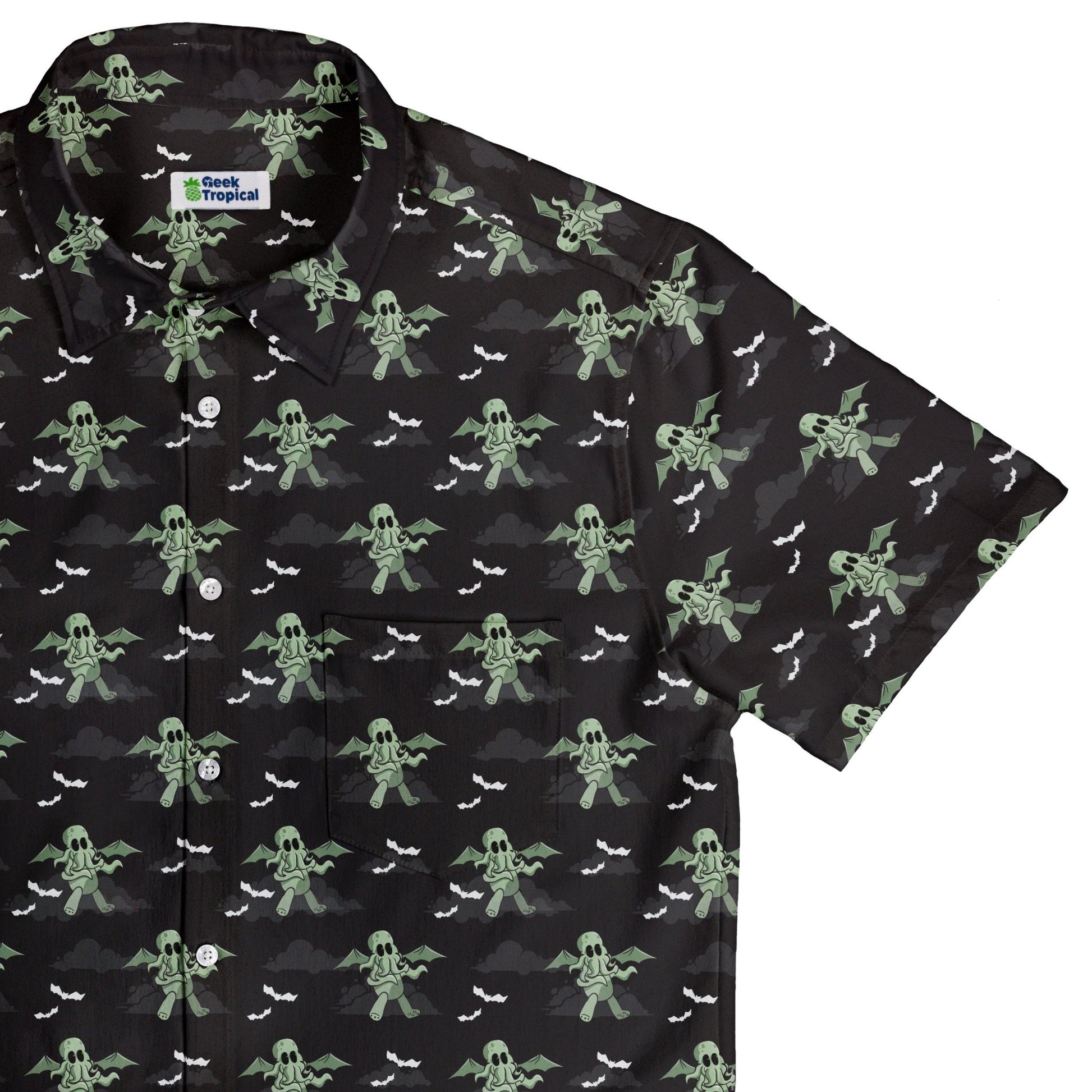 Cthlhu fog Button Up Shirt Geek Nerd adult sizing Fantasy Prints halloween