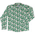 DND Santa Hat Dragons Long Sleeve Button Up Shirt Geek Nerd adult sizing Christmas Print Design by Heather Davenport