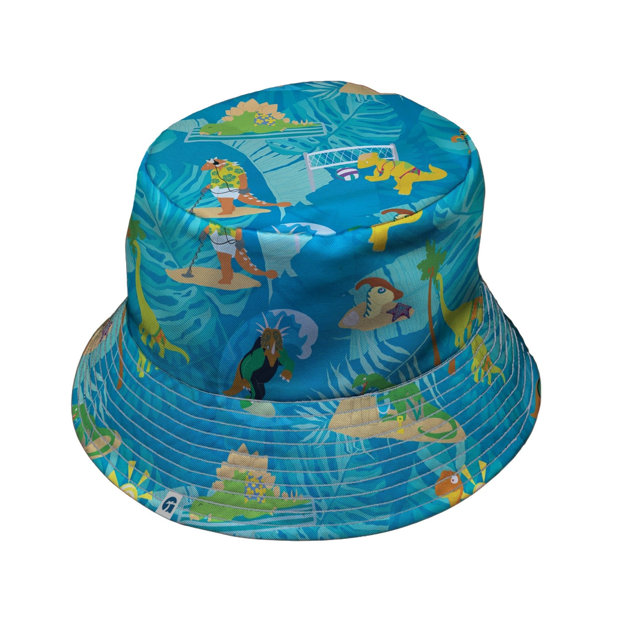 Dino Beach Party Bucket Hat - Designs by Nathan - dinosaur print - lx - B