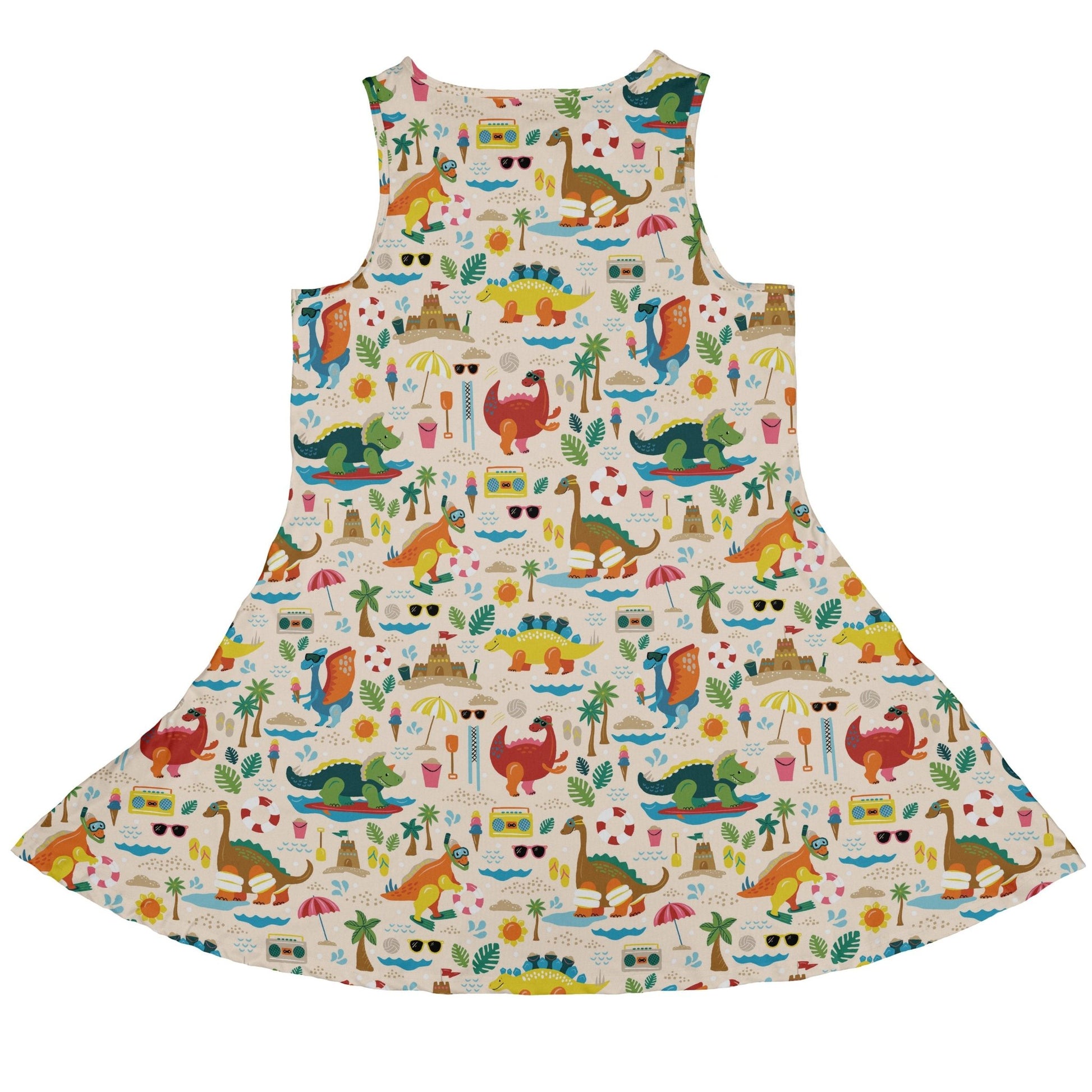 Dinosaur Beach Party Dress Geek Nerd Design by Zirkus Design dinosaur print lx - C