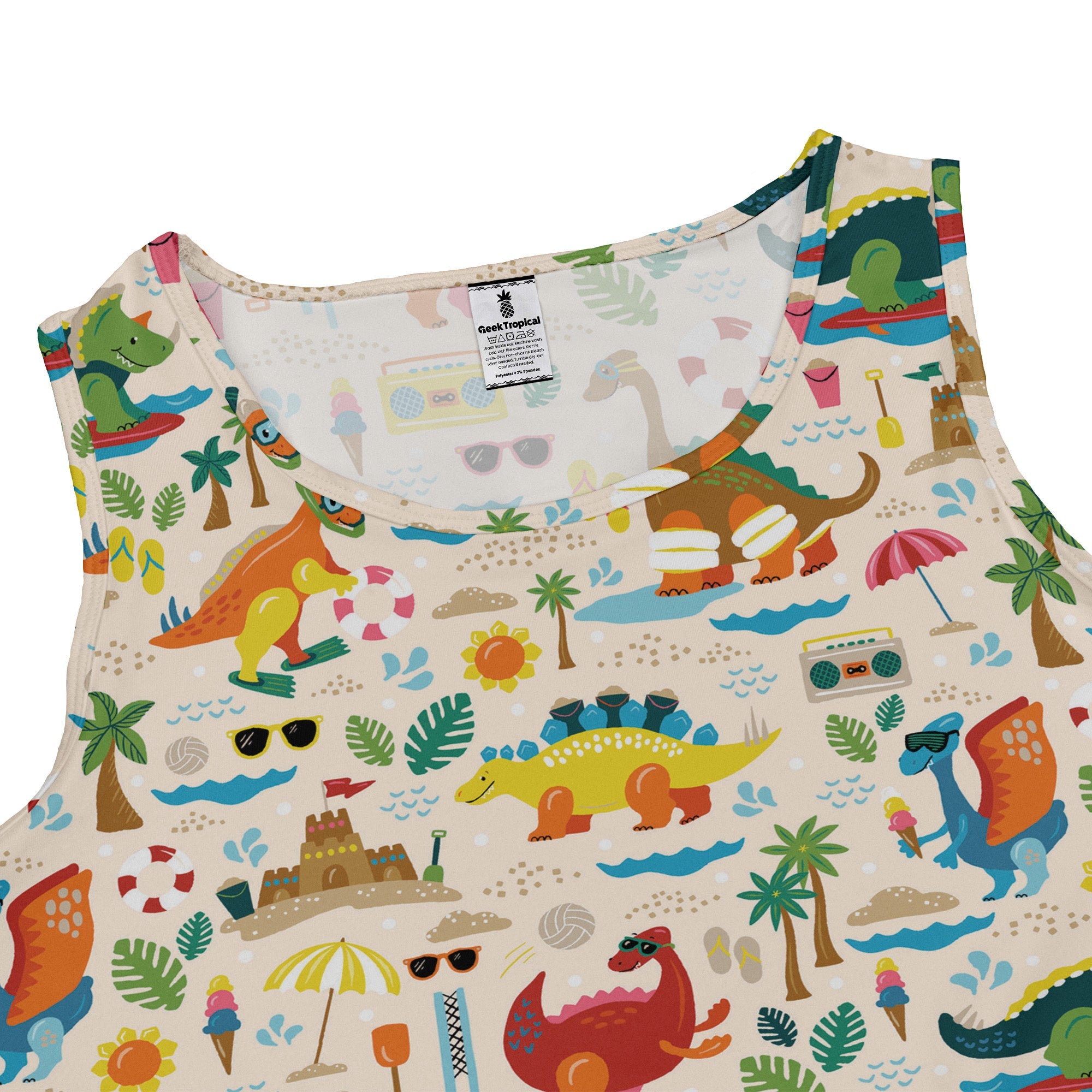 Dinosaur Beach Party Dress Geek Nerd Design by Zirkus Design dinosaur print lx - C