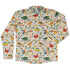 Dinosaur beach party Long Sleeve Button Up Shirt Geek Nerd adult sizing Design by Zirkus Design dinosaur print