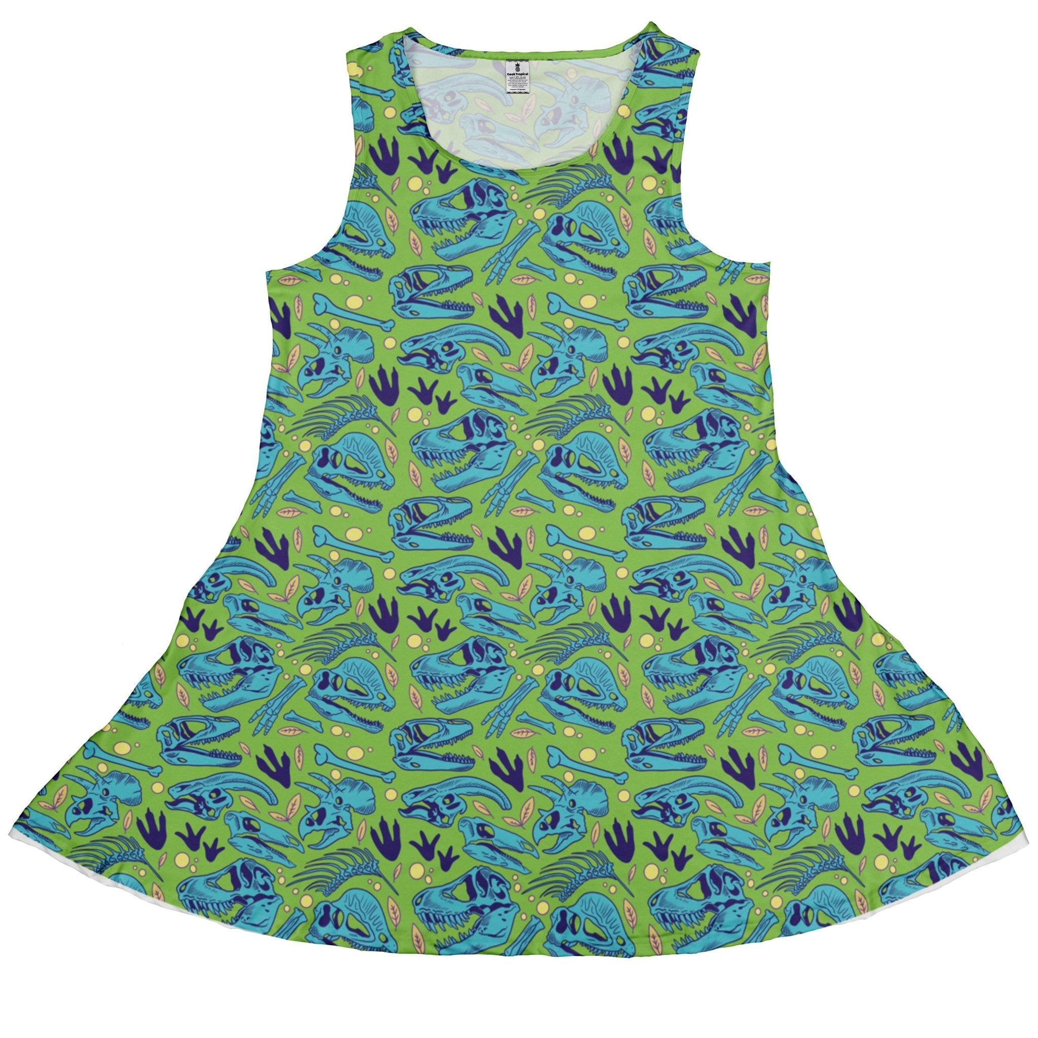 Dinosaur Bone Digs Dress Geek Nerd Design by Julie Kitzes dinosaur print funny prints