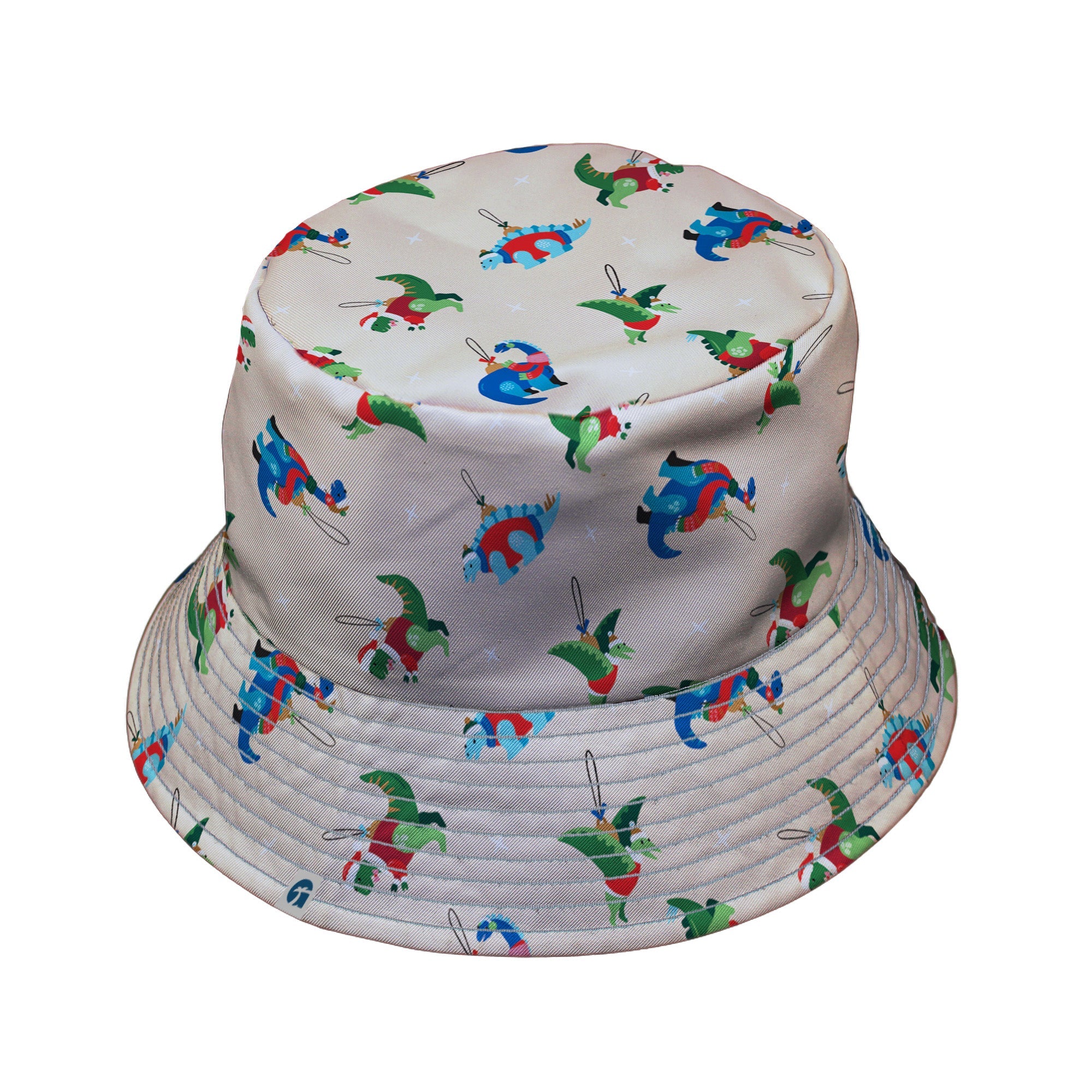 Dinosaur Ornaments Bucket Hat Geek Nerd christmas print Design by Zirkus Design dinosaur print