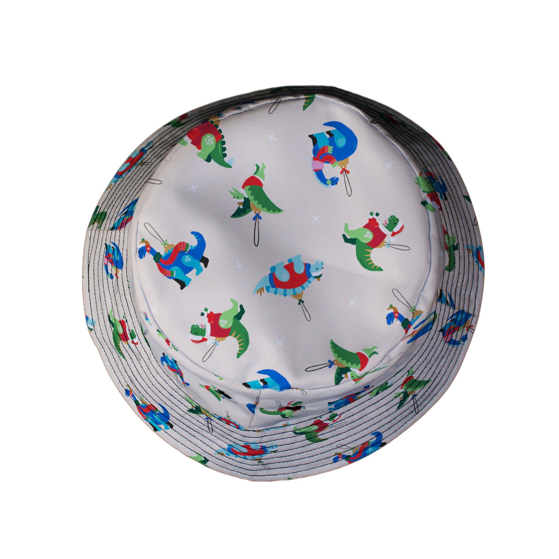 Dinosaur Ornaments Bucket Hat Geek Nerd christmas print Design by Zirkus Design dinosaur print