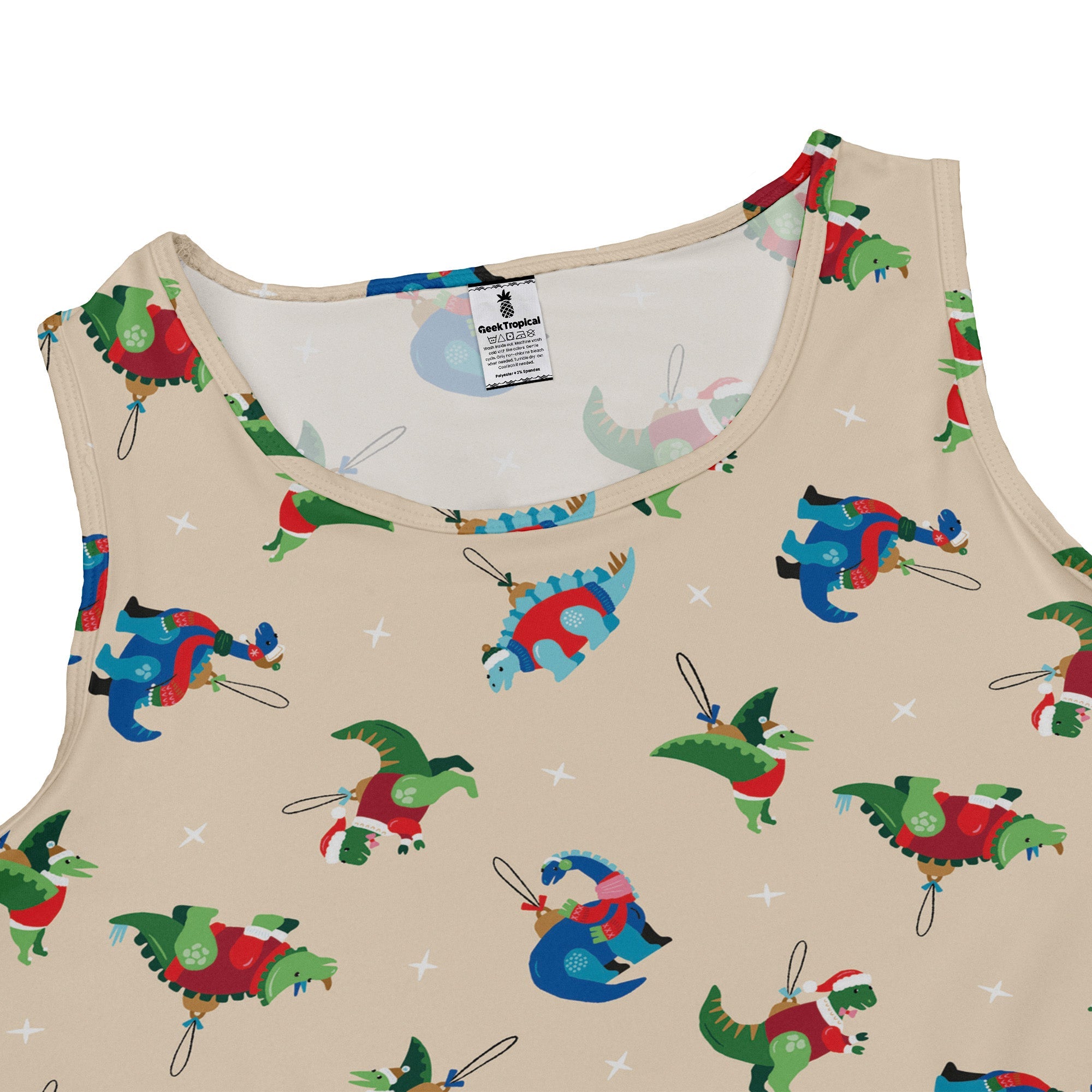 Dinosaur Ornaments Dress Geek Nerd christmas print Design by Zirkus Design dinosaur print