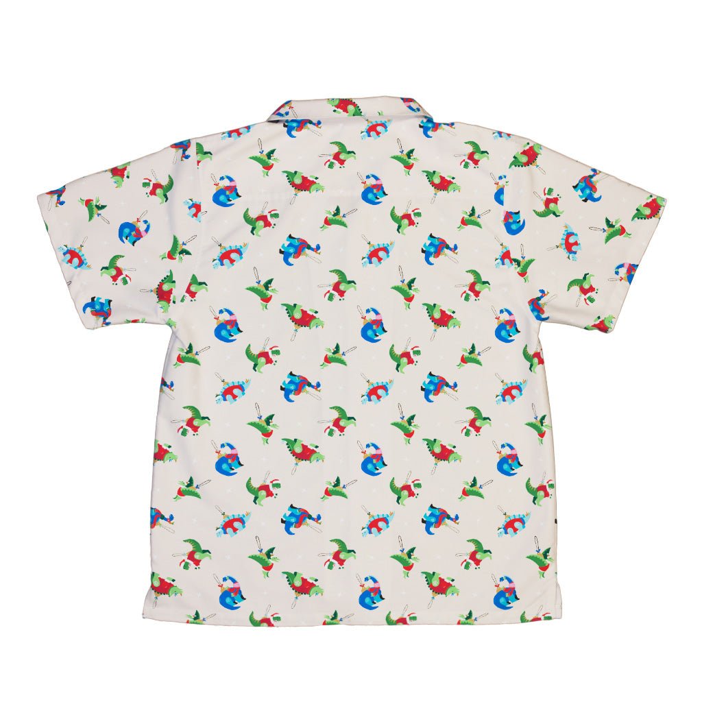 Dinosaur Ornaments Youth Hawaiian Shirt Geek Nerd christmas print Design by Zirkus Design dinosaur print