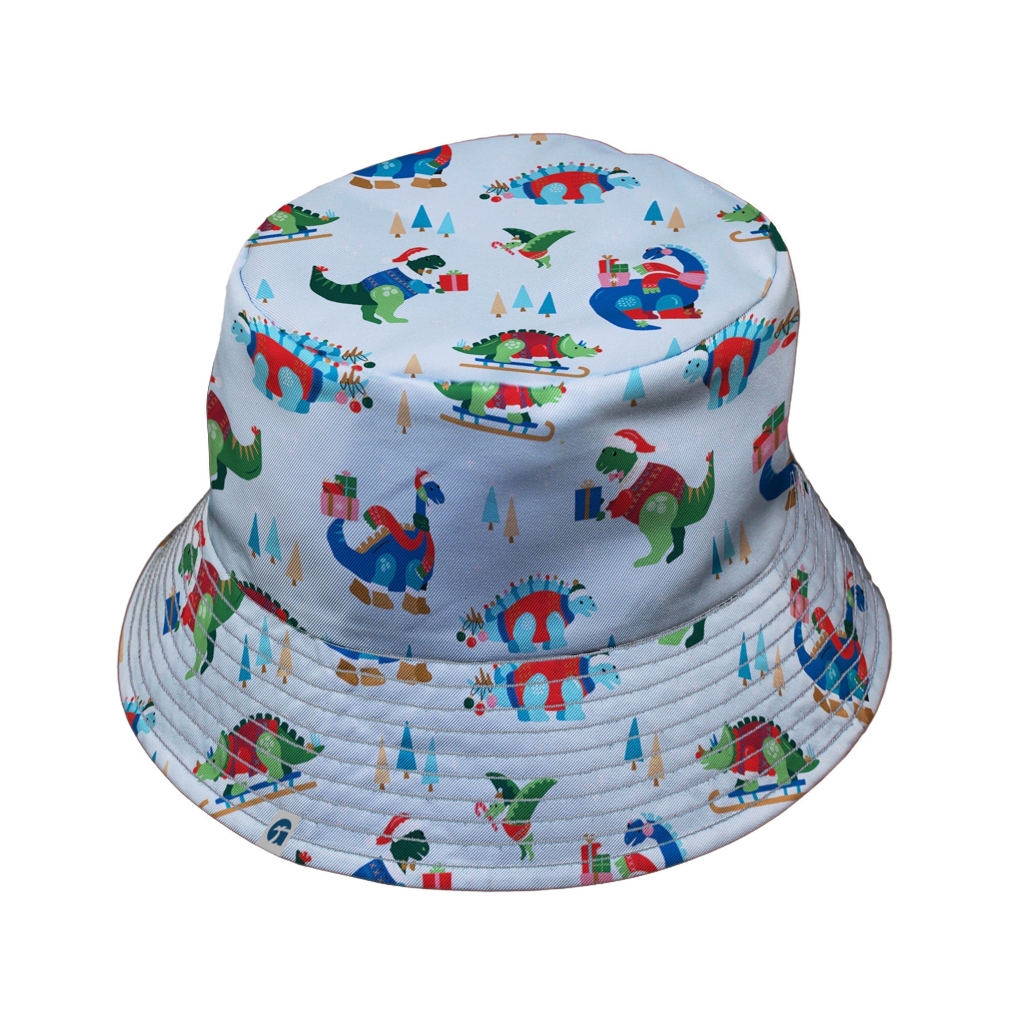 Dinosaur Wonderful Winter Bucket Hat Geek Nerd christmas print Design by Zirkus Design dinosaur print