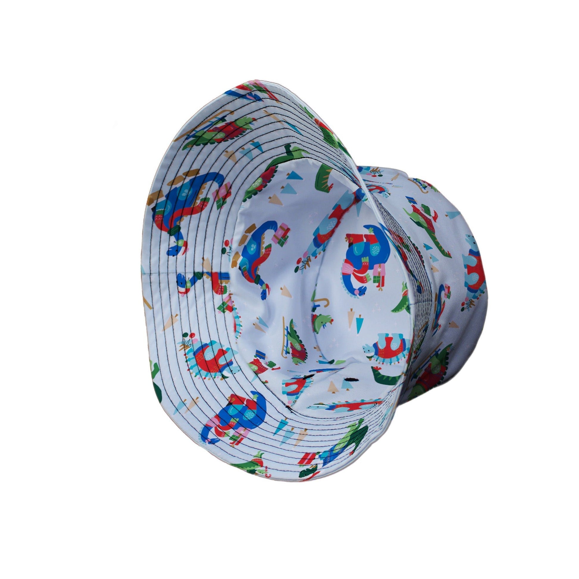 Dinosaur Wonderful Winter Bucket Hat Geek Nerd christmas print Design by Zirkus Design dinosaur print