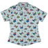 Dinosaur Wonderful Winter Curvy Button Up Shirt Geek Nerd christmas print Design by Zirkus Design dinosaur print