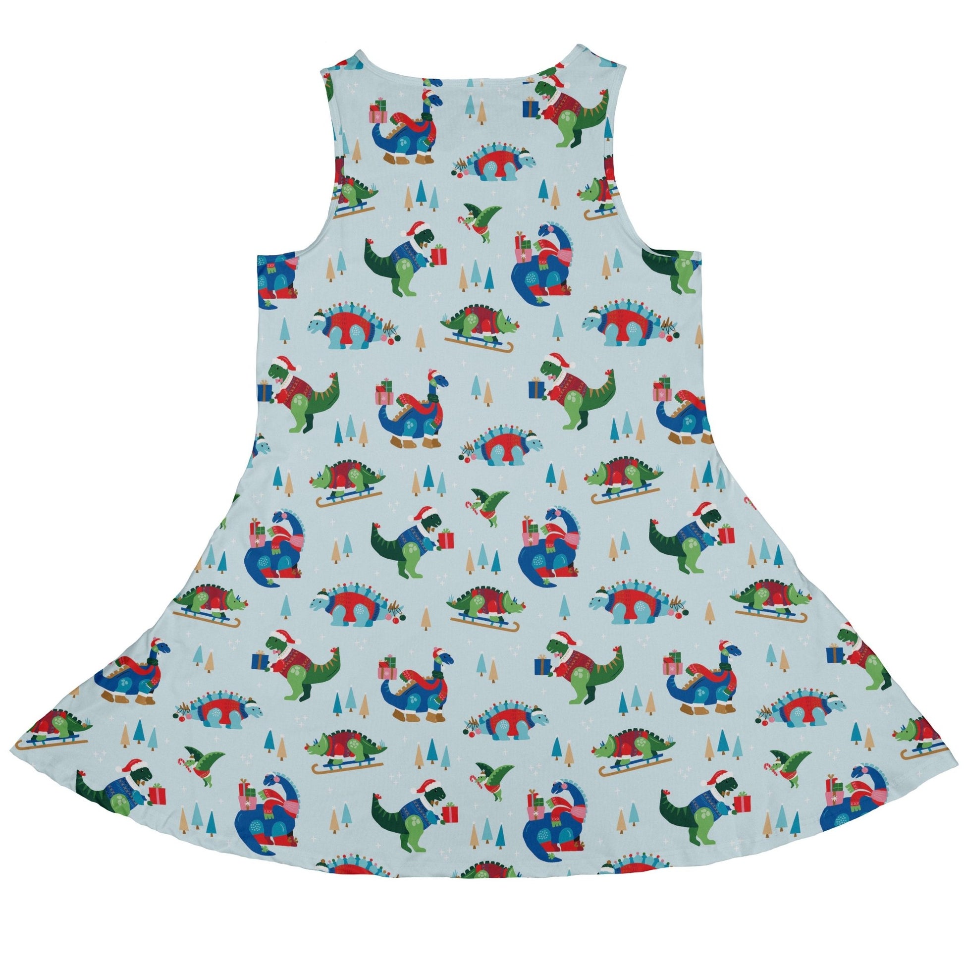 Dinosaur Wonderful Winter Dress Geek Nerd christmas print Design by Zirkus Design dinosaur print