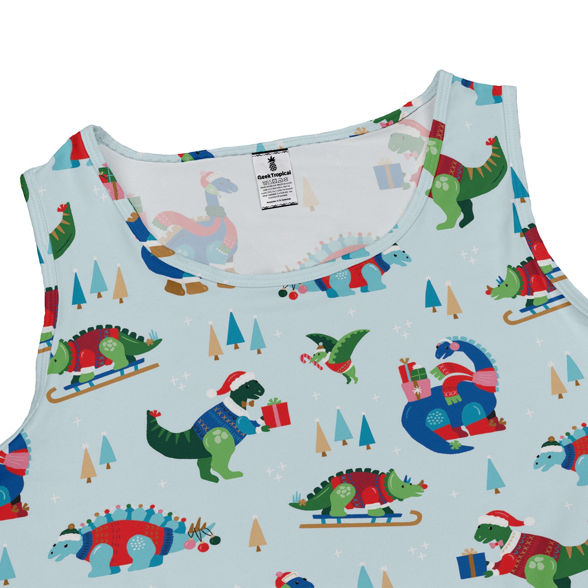 Dinosaur Wonderful Winter Dress Geek Nerd christmas print Design by Zirkus Design dinosaur print