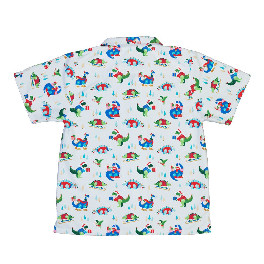 Dinosaur Wonderful Winter Youth Hawaiian Shirt Geek Nerd christmas print Design by Zirkus Design dinosaur print