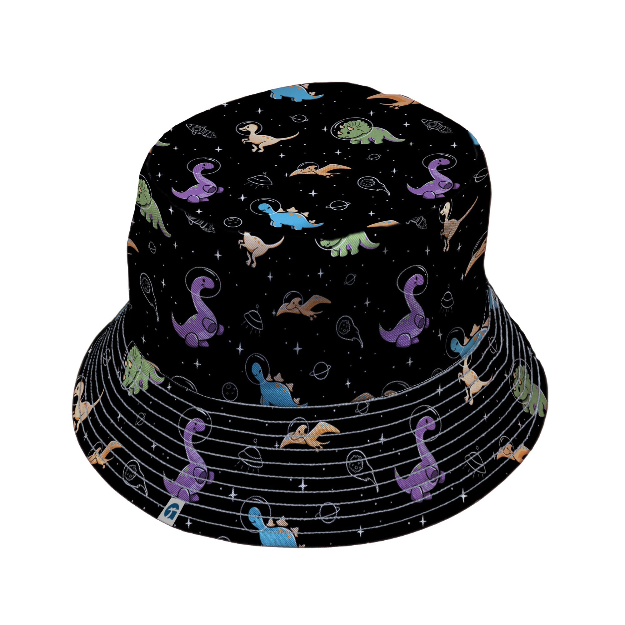 Dinostellar Space Dinosaurs Bucket Hat Geek Nerd 0925 Design by Tobe Fonseca dinosaur print